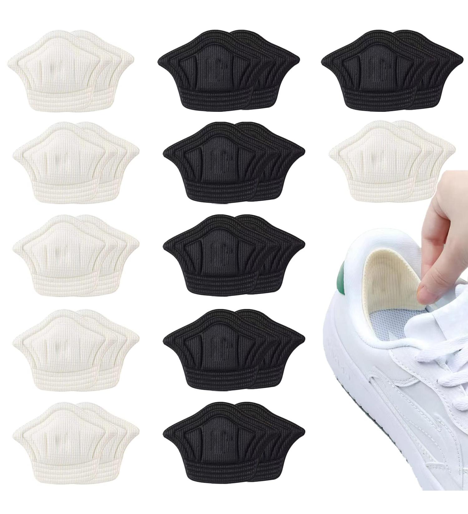 Aitous 12 Pairs Self-Adhesive Heel Cushions | Comfortable Heel Repair Patches for Big Shoes | Unisex (Black & White) - Order Internationally! - Buy Online on GoSupps.com