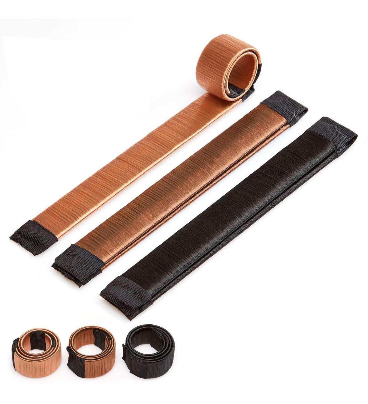 Original Bun Maker Aid - Hair Bun Clip Set for Thick & Thin Hair - 3 Colors (Gold Brown Black) - Perfect Styling Tool for All Hair Types - Buy Online on GoSupps.com