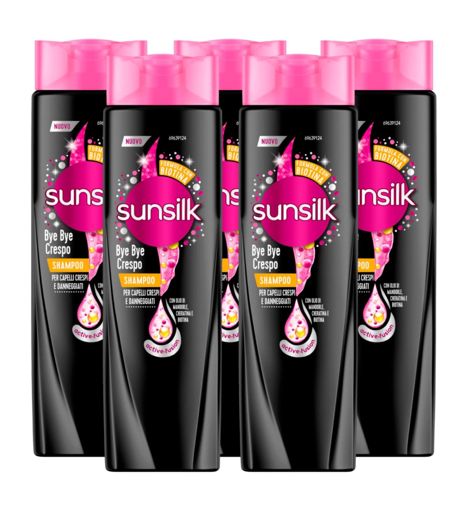  Sunsilk Sunsilk Bye Bye Bye Crespo Keratin & Oil Nourishing Shampoo for Crepes and Damaged Hair Intense Nourishing Moisturizing Action Brightening Nourishing - 5 x 250ml Bottles - Buy Online on GoSupps.com
