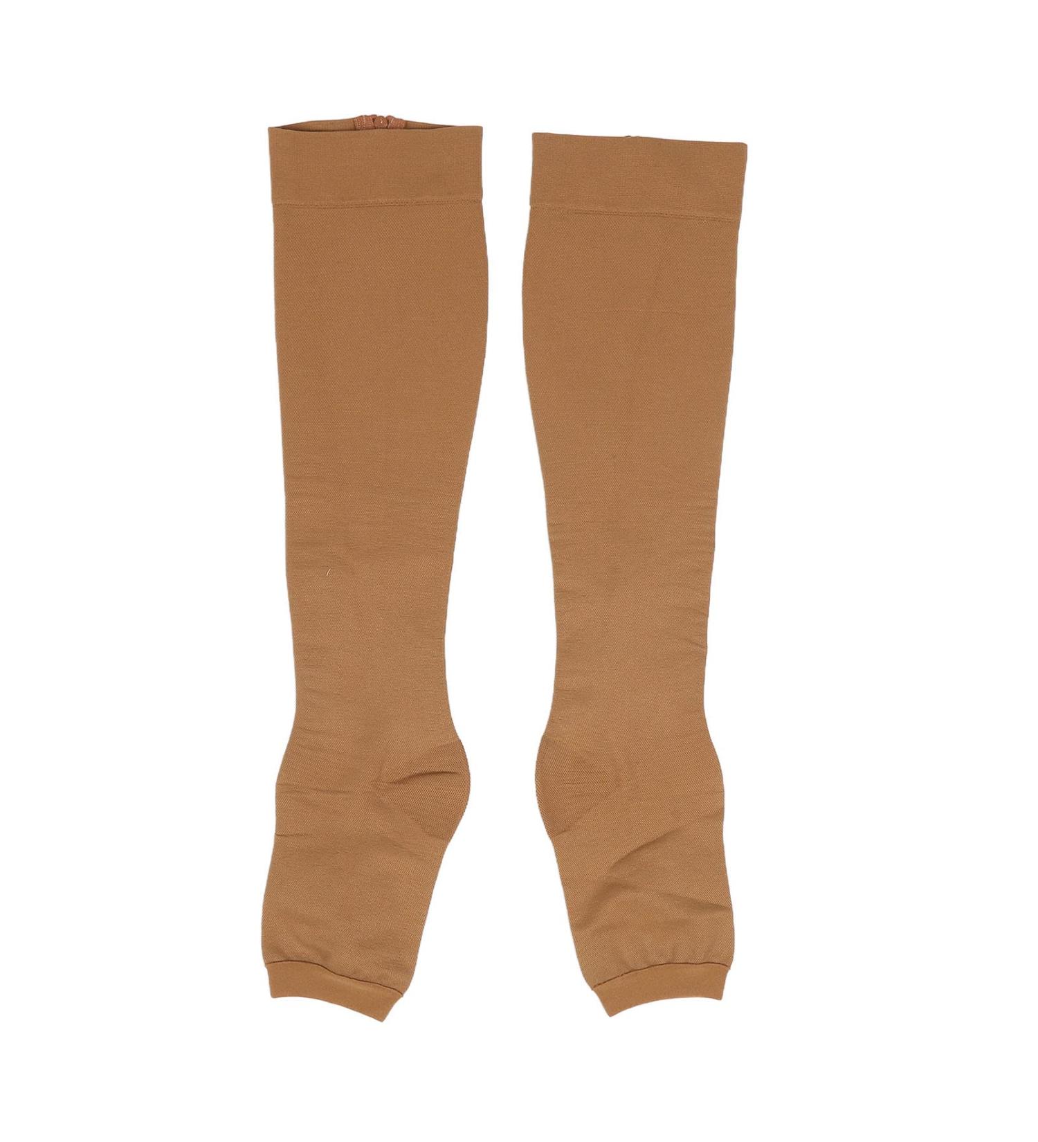 Buy Compression Socks with Zipper - Open Toe Calf Knee High Stockings for Sequential Decompression (L) - Medium Hose for Optimal Comfort - Buy Online on GoSupps.com
