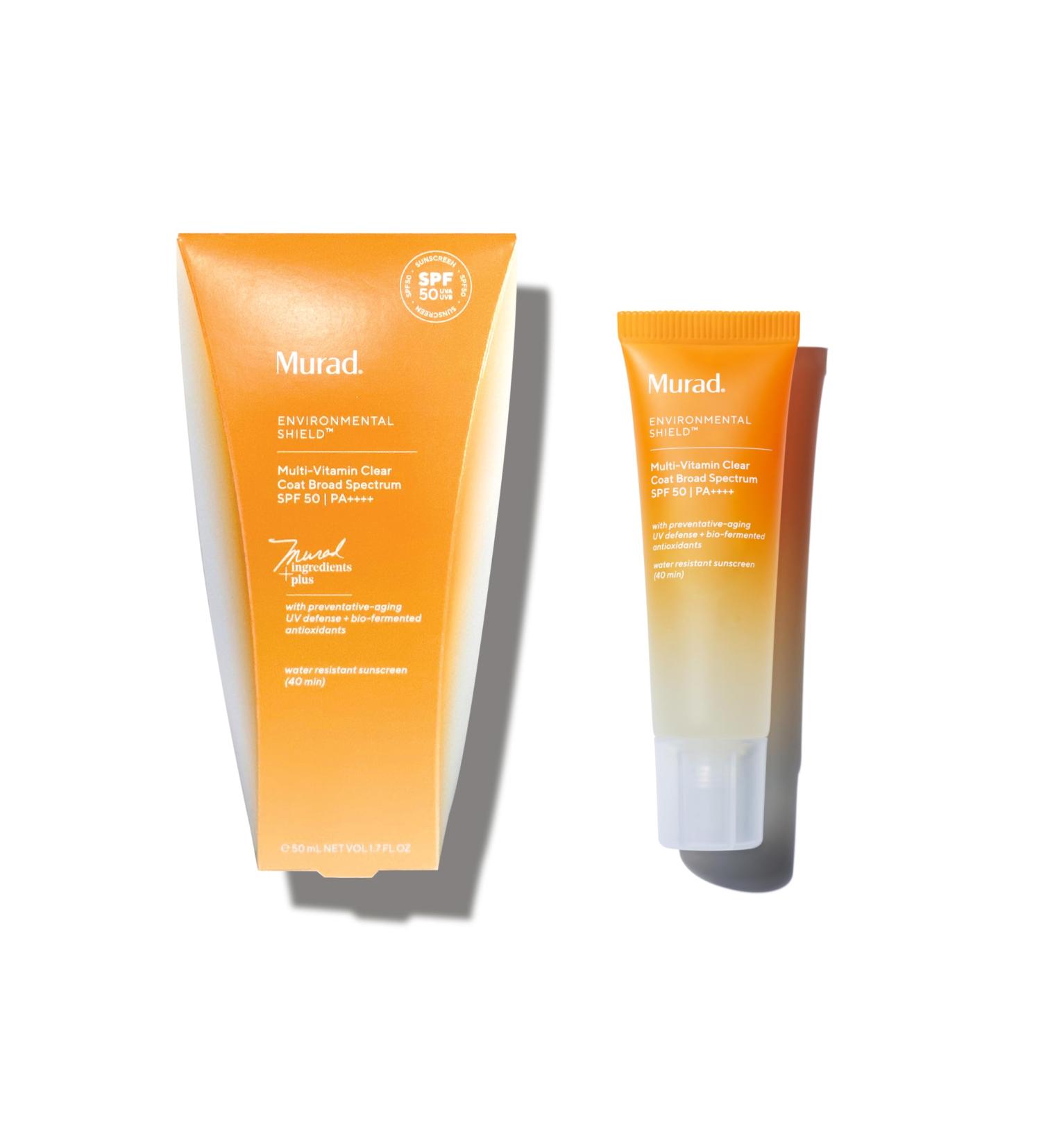 Murad Multi-Vitamin Clear Coat Sunscreen SPF 50 Lightweight Broad-Spectrum SPF with Vitamins C-F Bio-Fermented Clary Sage and Chia Seed Nourishes Skin with No White Cast 1.7 Fl Oz - Buy Online on GoSupps.com