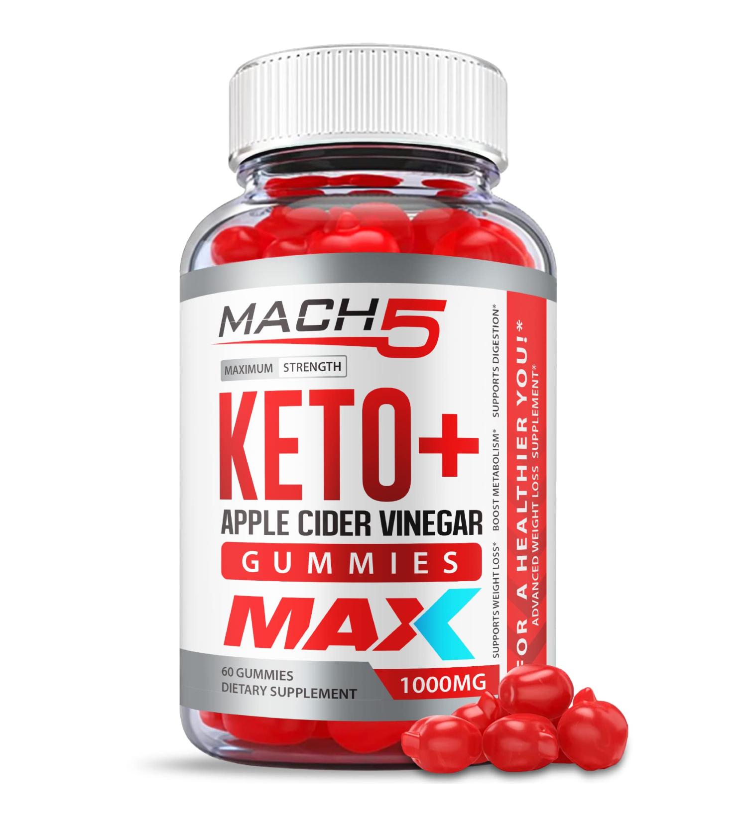Mach5 ACV Keto Gummies - Max Strength with Beet Root Juice & Vitamin B12 (60 Gummies) - Buy Online on GoSupps.com