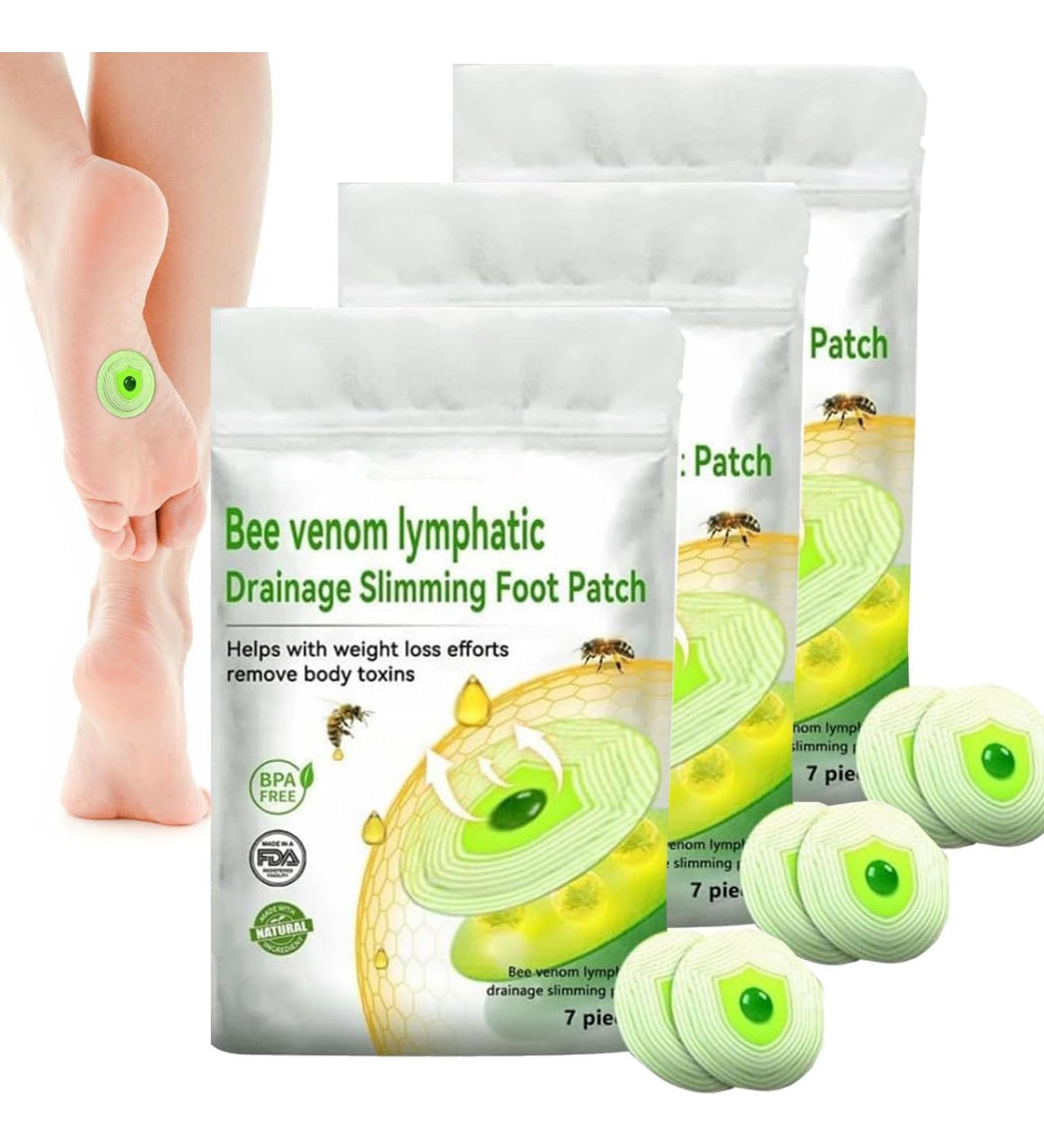 LUKMLCA Bee Venom Lymphatic Drainage Slimming Foot Patch LUKMLCA Bee Venom Foot Patch Bee Venom Lymphatic Drainage & Slimming Patches Effective Feet Health Patches for Foot and Body Care (3 Bag) - Buy Online on GoSupps.com