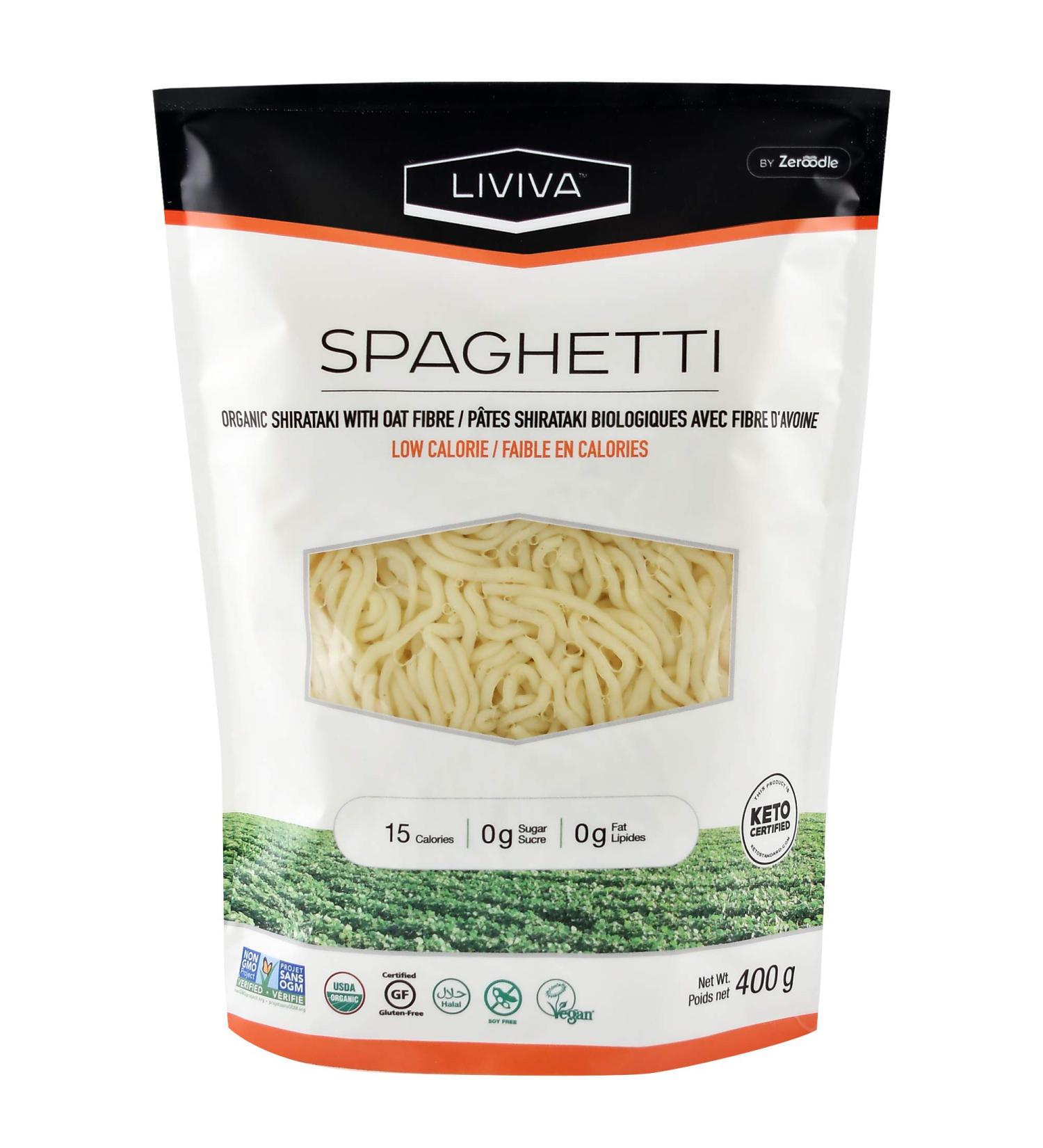 LIVIVA Keto-Friendly Organic Shirataki Spaghetti - Low Calorie, 14 oz (Pack of 6) - Buy Online on GoSupps.com