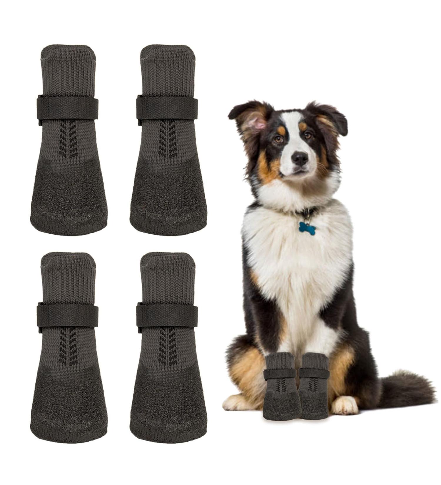 Verdpe Dog Shoes - 4 Pack Anti-Slip Paw Protection Socks for Outdoor Use Adjustable Straps Size L - Buy Online on GoSupps.com