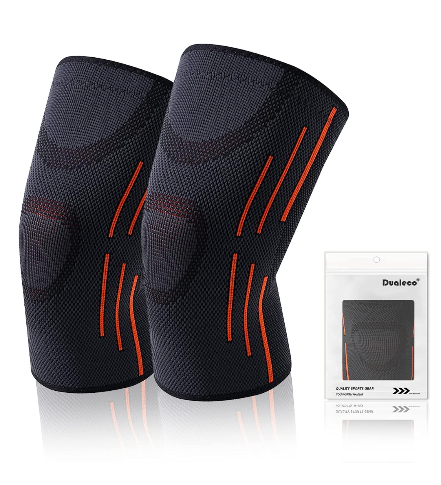 Dualo Kniebandage - Orthopedic Knee Support for Men & Women | Anti-Slip Breathable Knee Brace for Sports & Strength Training | 1 Pair - Buy Online on GoSupps.com