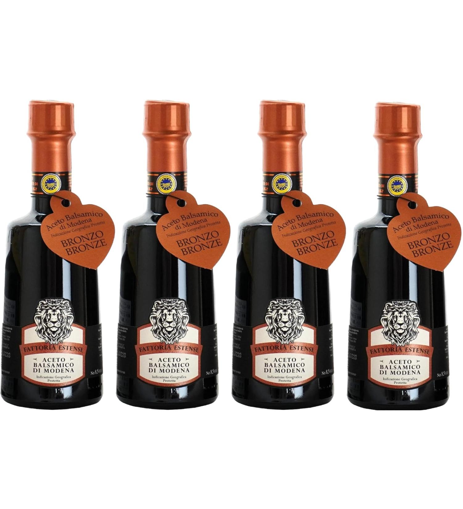 Fattoria Estense BRONZE Label Balsamic Modena Vinegar 250ml (Pack of 4)