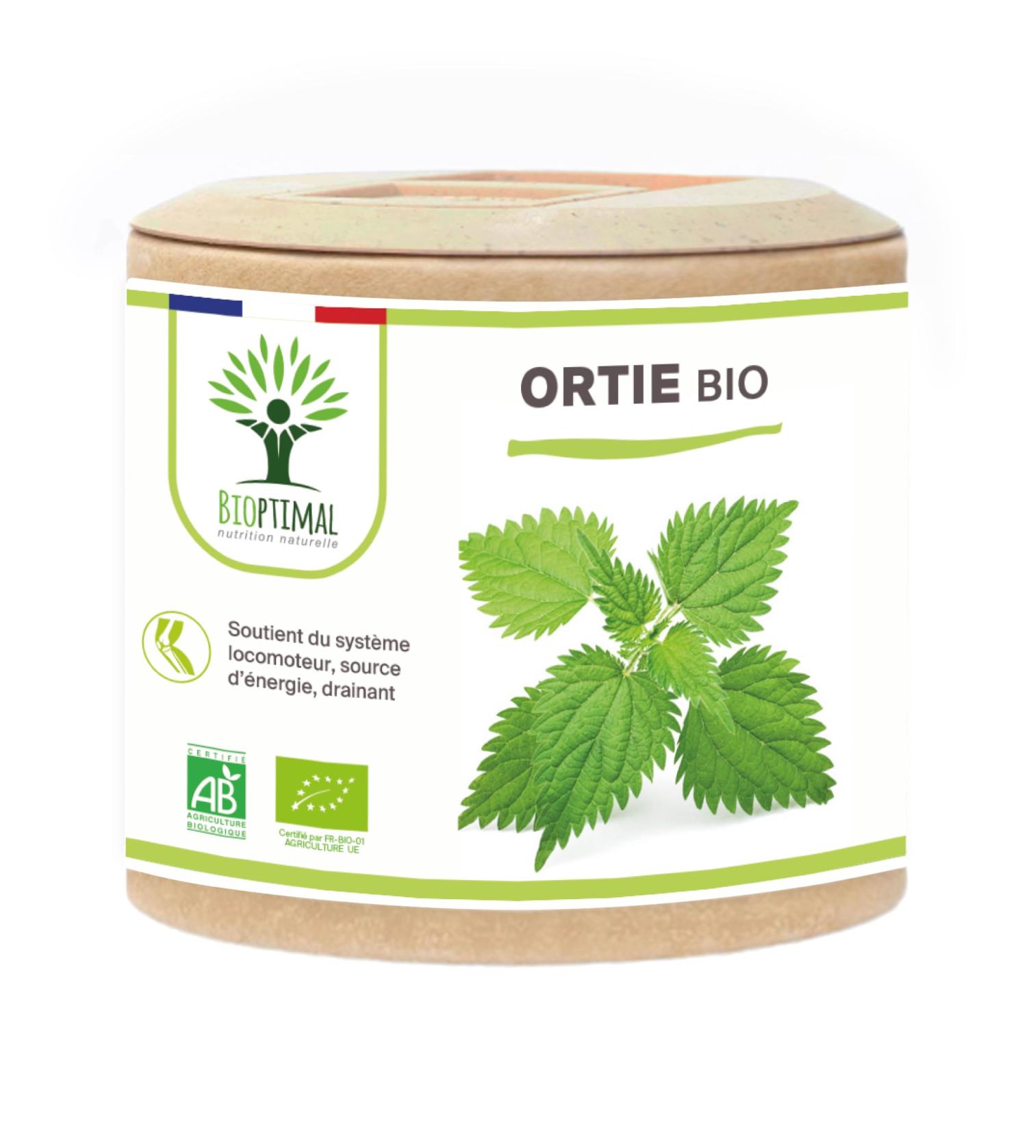 Ortie Bio - Bioptimal - Compl ment Alimentaire - Silicium Organique - Poudre de Feuille Ortie Pure - Articulation Peau Circulation - 250 mg/g lule - Cultiv en France - Certifi Ecocert - 60 g lules 60 unit (Lot de 1) - Buy Online on GoSupps.com