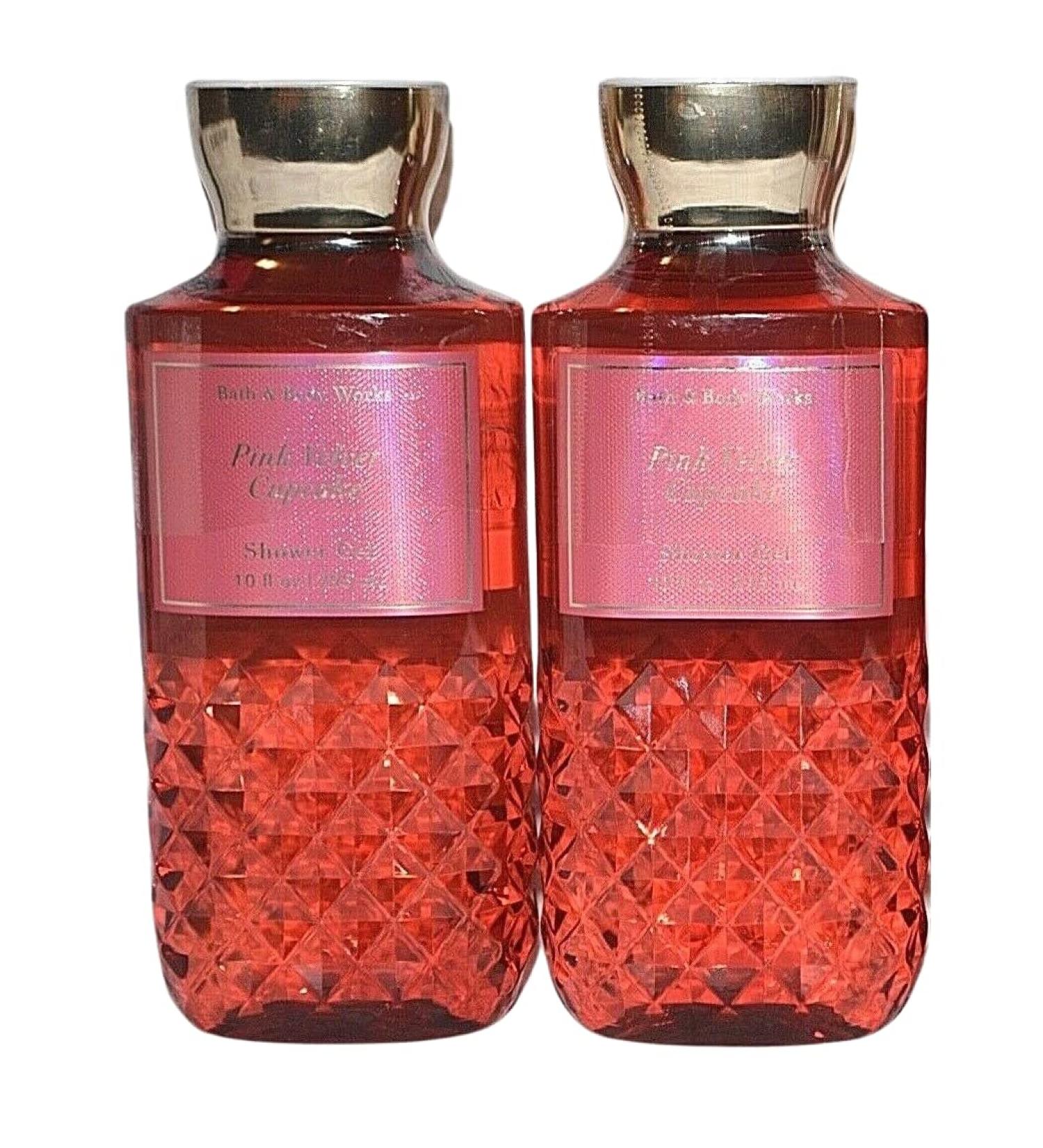 Bath and Body Works Pink Velvet Cupcake Shower Gel Gift Sets 10 Oz 2 Pack (Pink Velvet Cupcake)