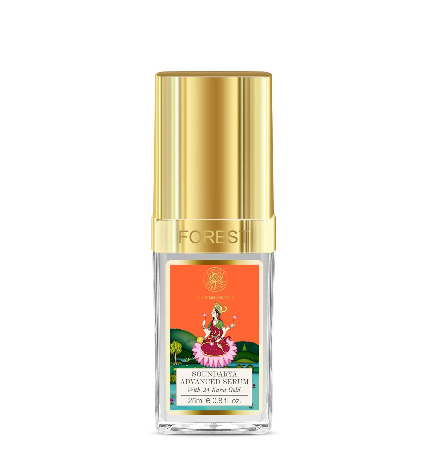 Buy Forest Essentials Soundarya Advanced Serum with 24K Gold - 25ml | Premium Anti-Aging Skincare | International Shipping Available - Buy Online on GoSupps.com