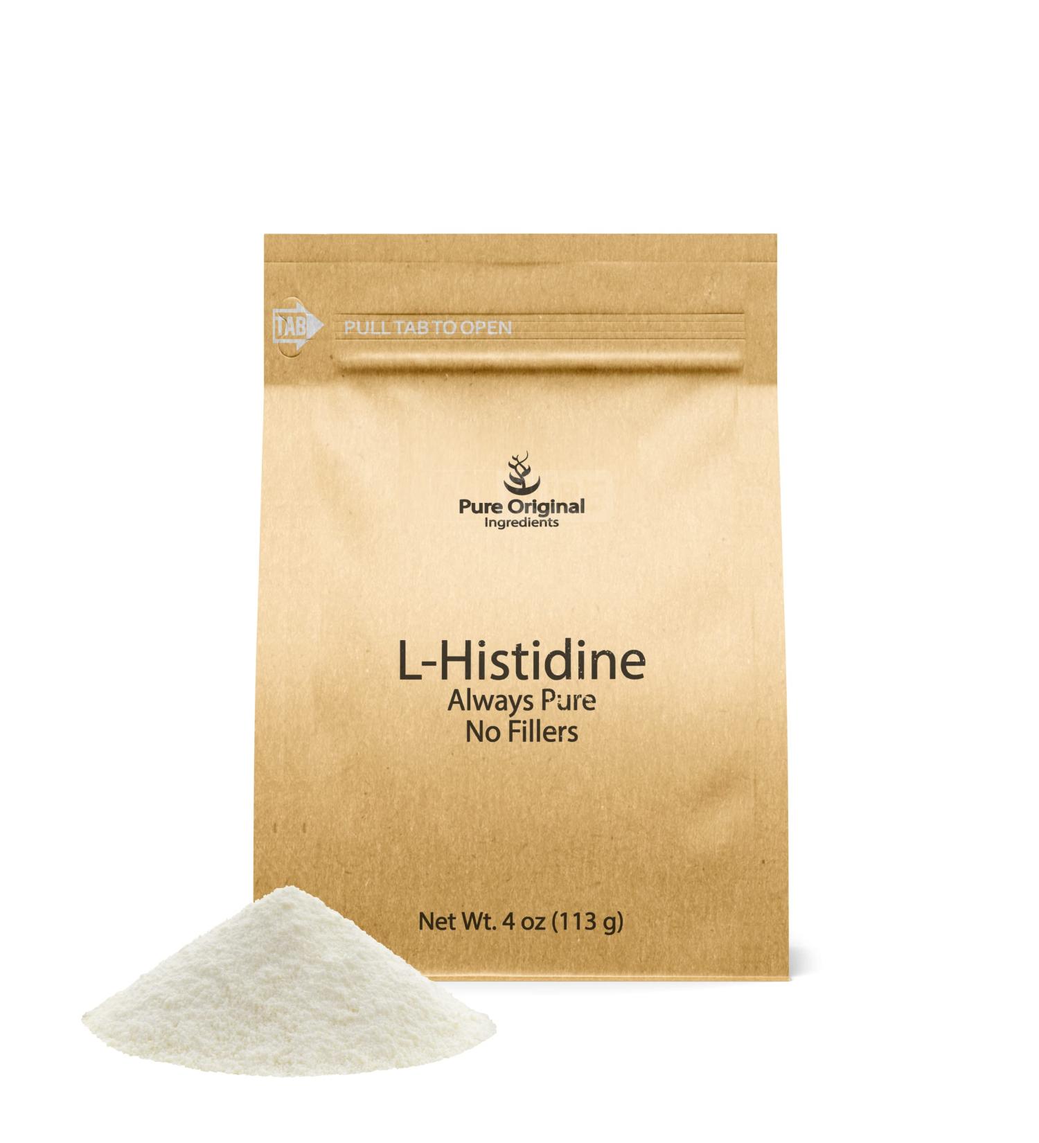 PURE ORIGINAL INGREDIENTS L-Histidine Powder 4 oz Amino Acid Supplement No Additives Always Pure 4 Ounce (Pack of 1) - Buy Online on GoSupps.com