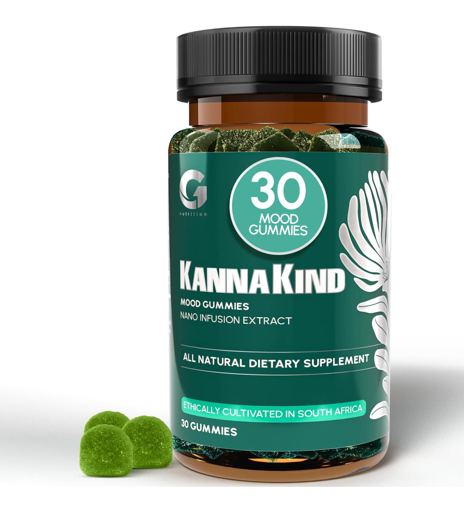 G1 NUTRITION KannaKind Mood Gummies Fast-Acting Kanna Supplement for Mood, Calm and Focus - 35mg Kanna Extract - Soft Chewable Calm Gummies - Lemon Lime Flavor - Buy Online on GoSupps.com
