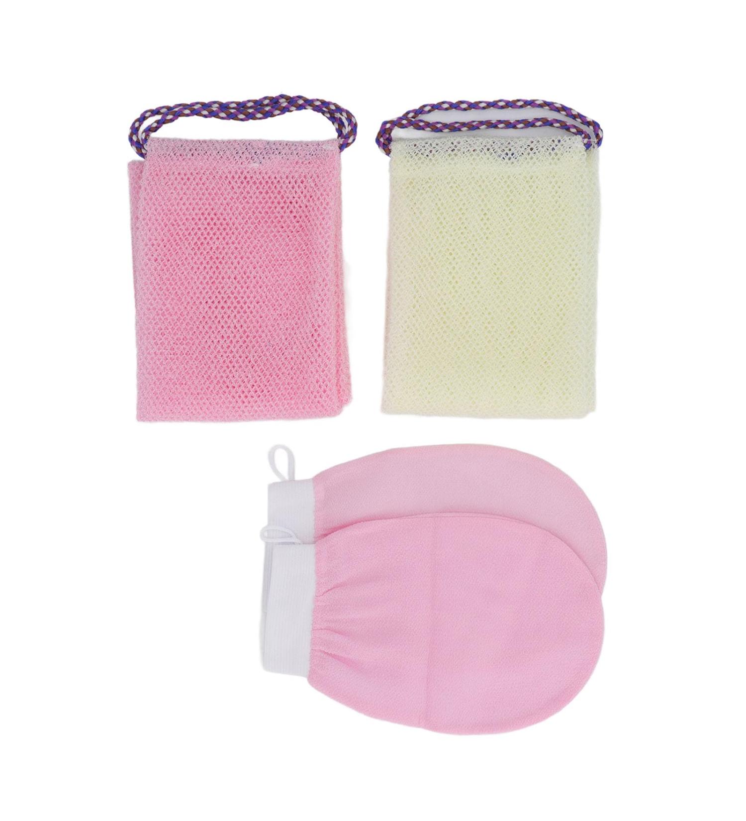 African Exfoliating Net African Bath Sponge Long Net Bath Sponge Exfoliating Shower Body Scrubber for Daily Use (Roseate Beige) - Buy Online on GoSupps.com
