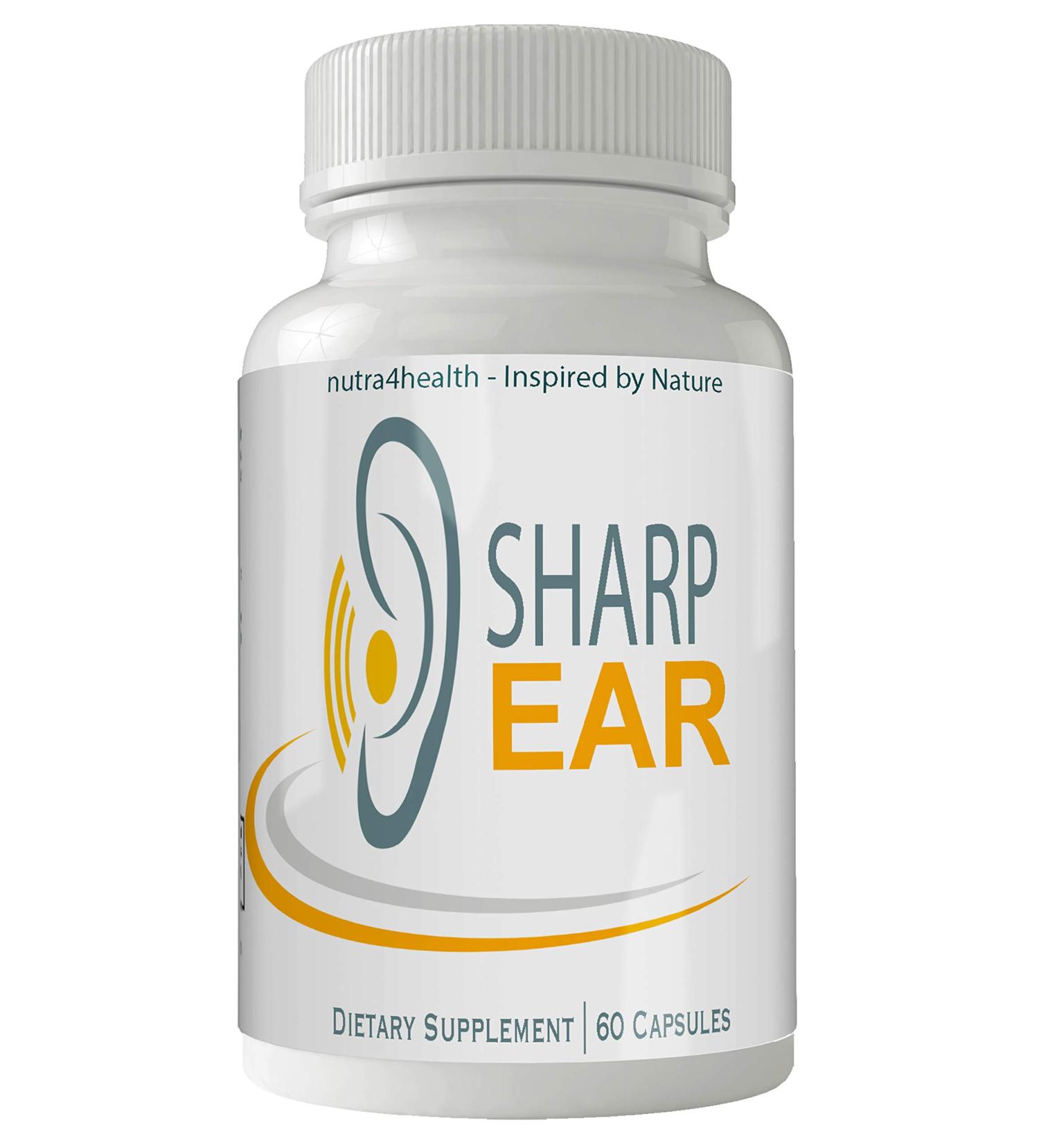 Sharp Ear Tinnitus Relief Supplement - 60 Capsules Proprietary Blend for Optimal Hearing Clarity - Buy Online on GoSupps.com