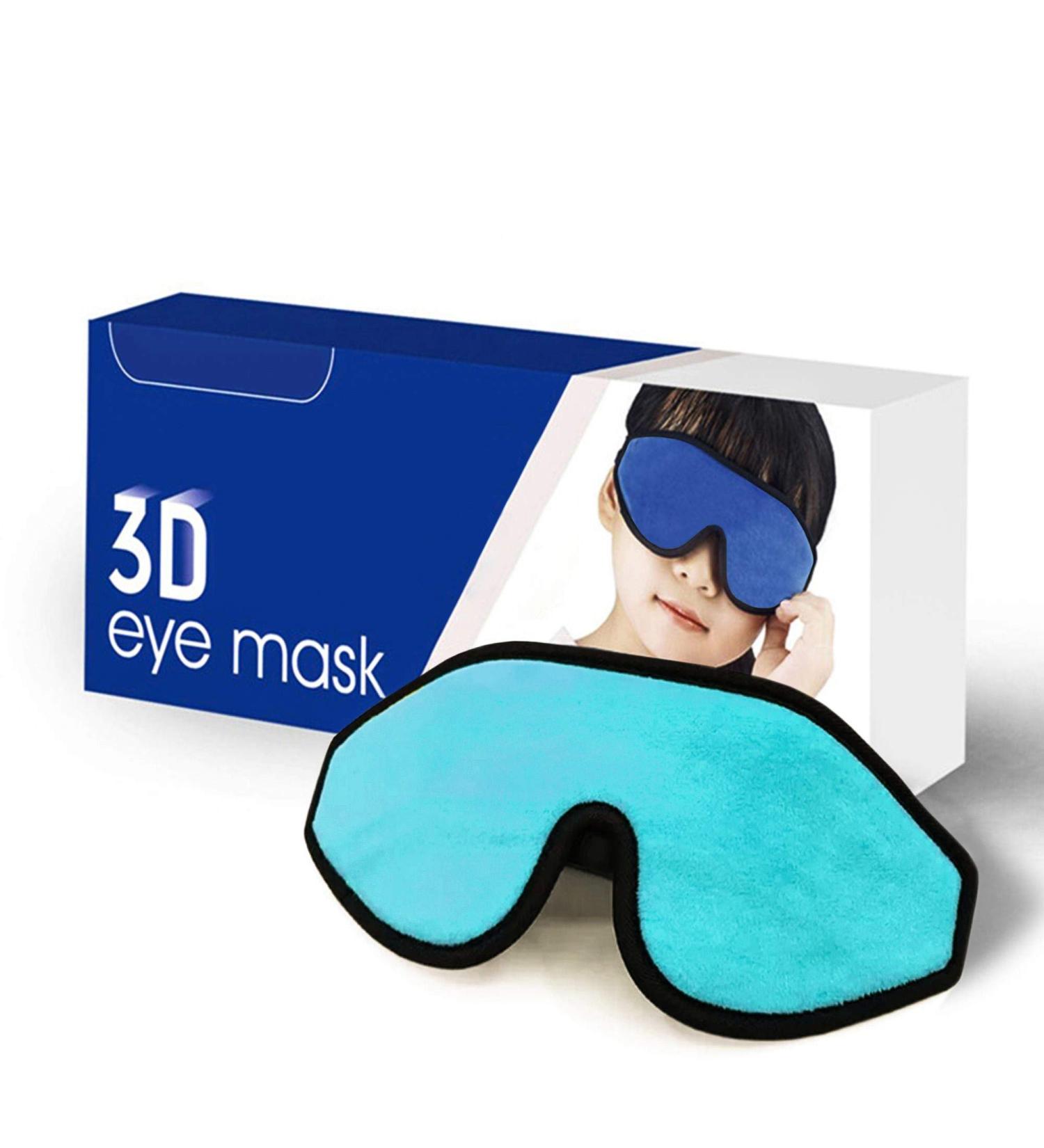 Kids Memory Foam 3D Contoured Sleep Mask - Blockout Light Eye Cover for Girls & Boys (Blue) - Buy Online on GoSupps.com