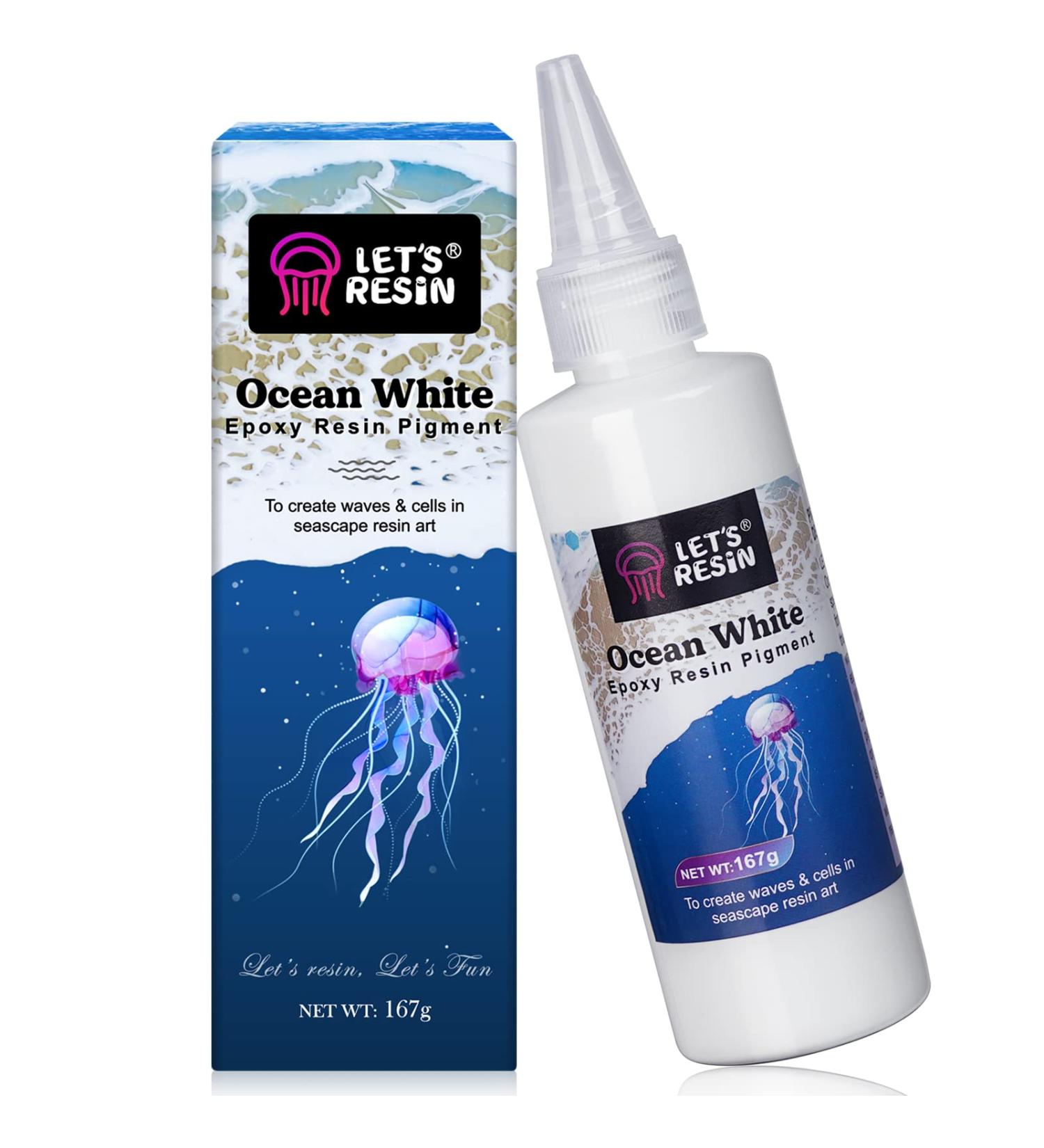 LET'S RESIN Ocean White Epoxy Resin Pigment 167g - UV Resistant Concentrated Paste for 3D Flower Coasters - Buy Online on GoSupps.com