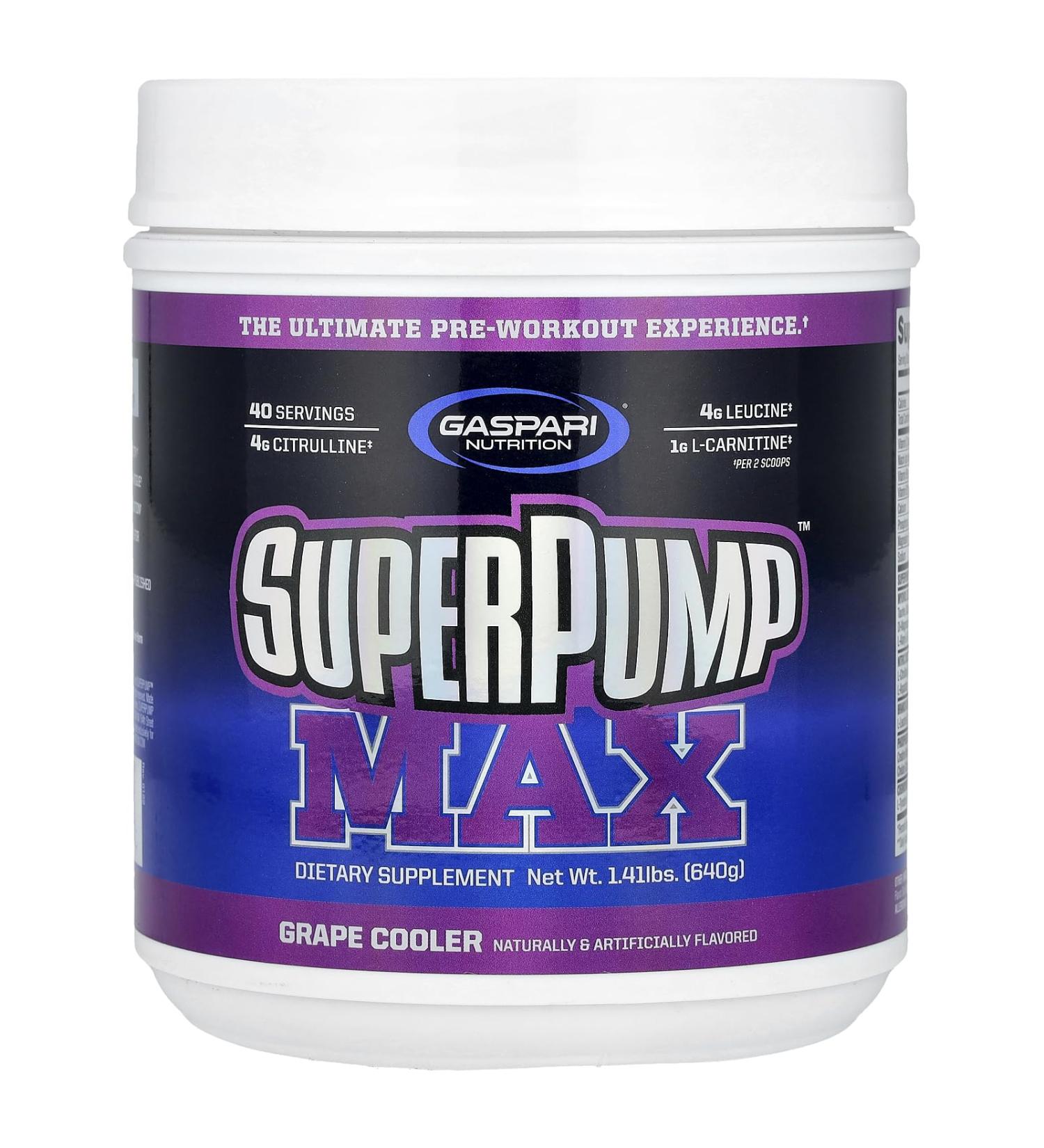 Gaspari Nutrition SuperPump Max Grape Cooler 1.41 lbs (640 g)