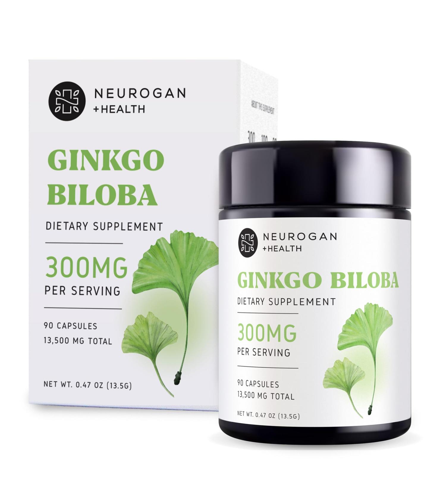 Neurogan Ginkgo Biloba Supplements Capsules Herbal Brain Supplements for Memory & Focus Cognitive Supplement with Standardized Extract 90 Vegan-Friendly Capsules - Buy Online on GoSupps.com