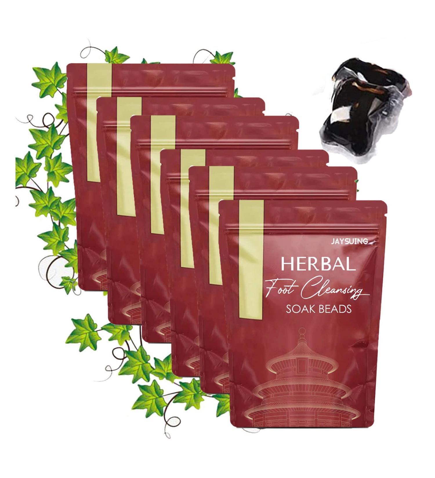 60PCS Herbal Foot Cleansing Soak Beads - Ginger Foot Soak for Lymphatic Drainage, Slimming, and Relaxation - Foot Reflex Zones Massage for Fatigue Relief - Buy Online on GoSupps.com