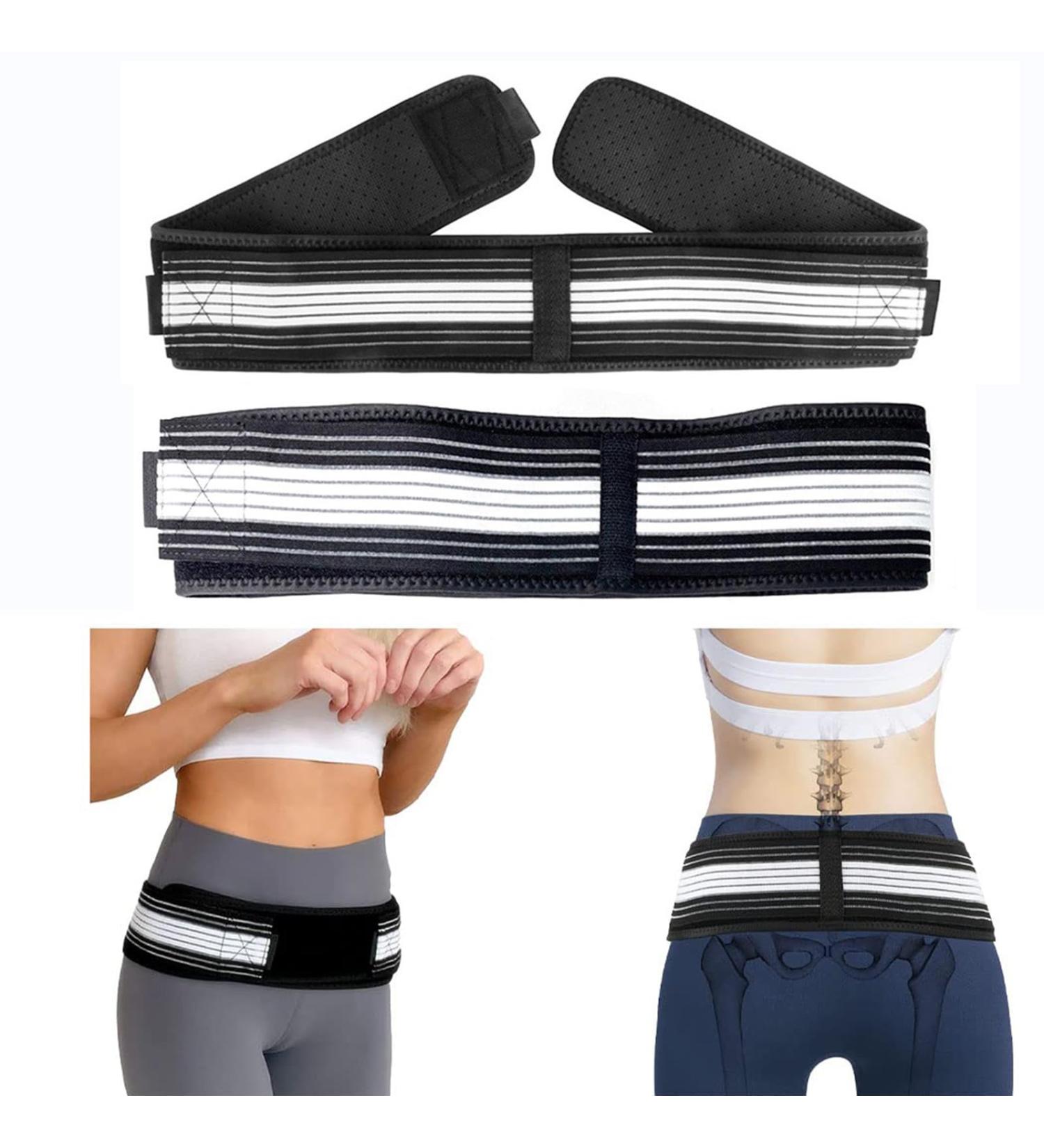 2PC Sacroiliac SI Joint Belt | Adjustable Hip Braces for Pain Relief | Lower Back Support for Men & Women | Compression Band for Stabilization (Size 21-40 - Buy Online on GoSupps.com