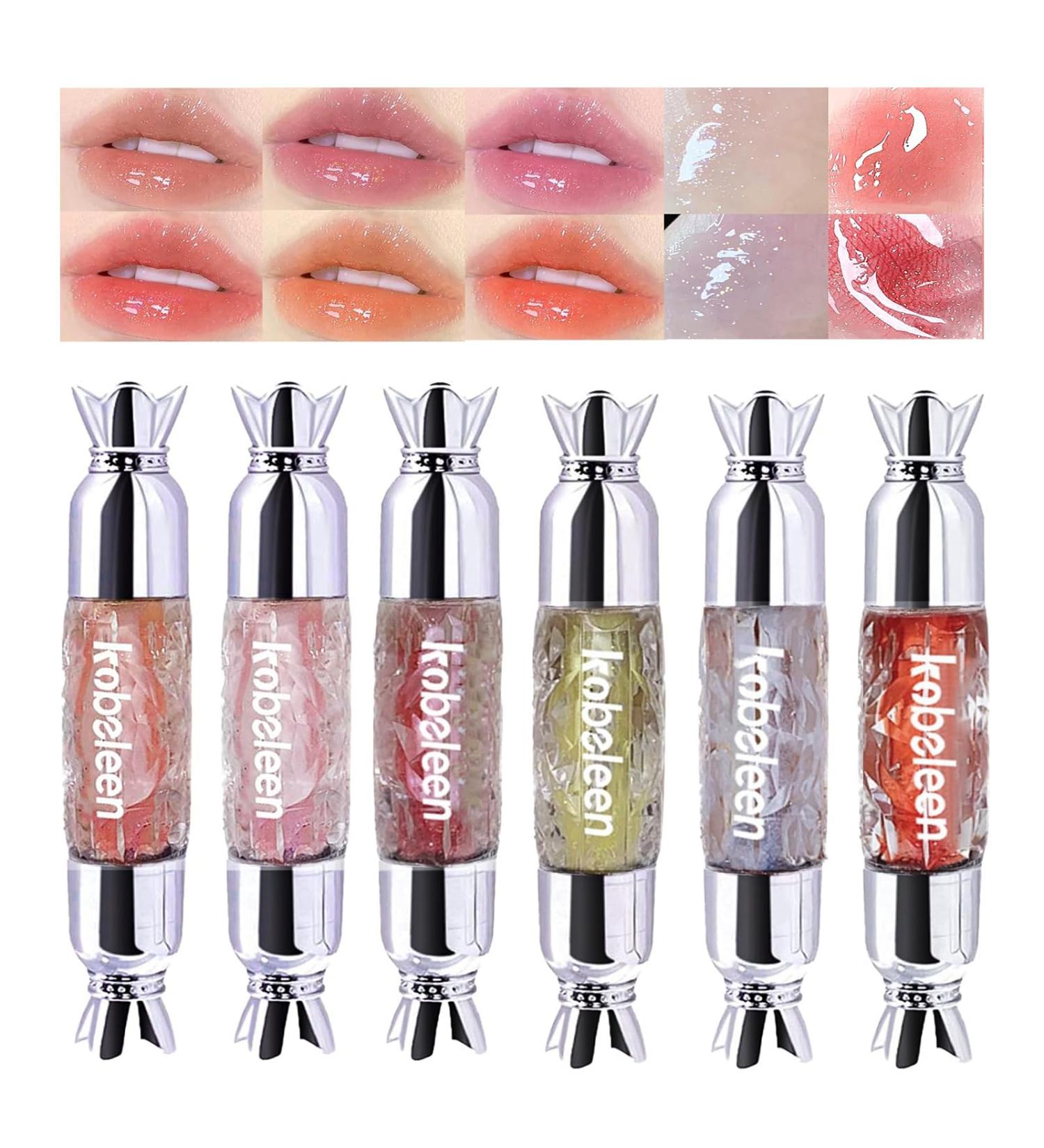 DENESTUP 6 Colors Candy Hydrating Lip Gloss Set - Moisturizing Shimmer with Hyaluronic Acid for Glossy and Plumping Tinted Lips - Buy Online on GoSupps.com