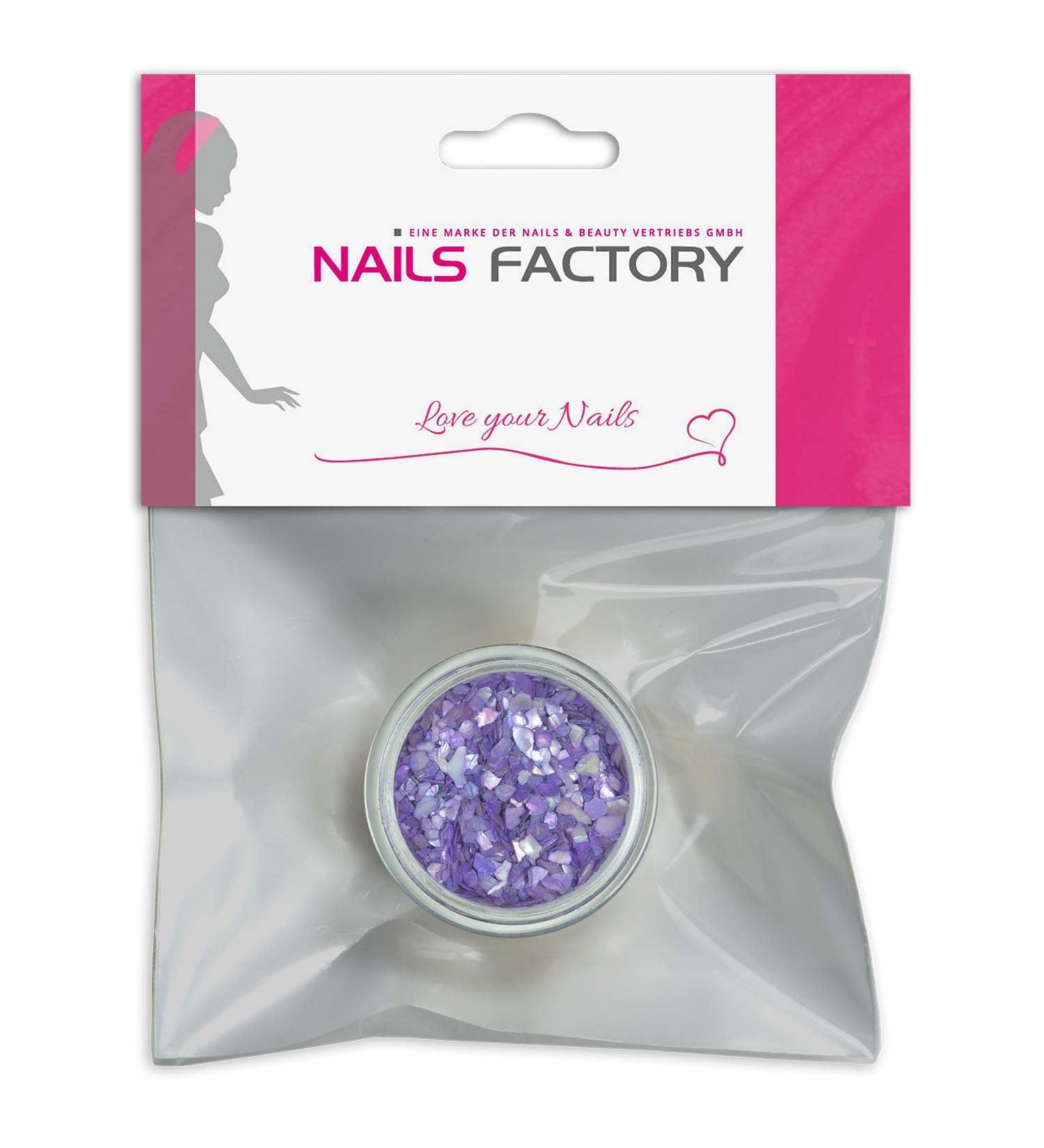 N&BF Nail Art Muschelspleter |Crushed Shells Violet |Perlmutt splinters for gel nails and acrylic modeling |Glitter Sea Shells |Glitzer mussel particles |Musschel inlays purple