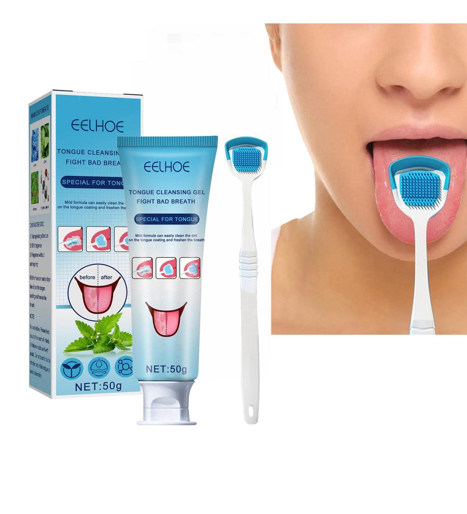 Ceasnitis Tongue Cleaner Set - Fresh ATE Kit for Bad Breath Relief | Professional Mouth Care Gel & Scraper for Adults - International Shipping - Buy Online on GoSupps.com