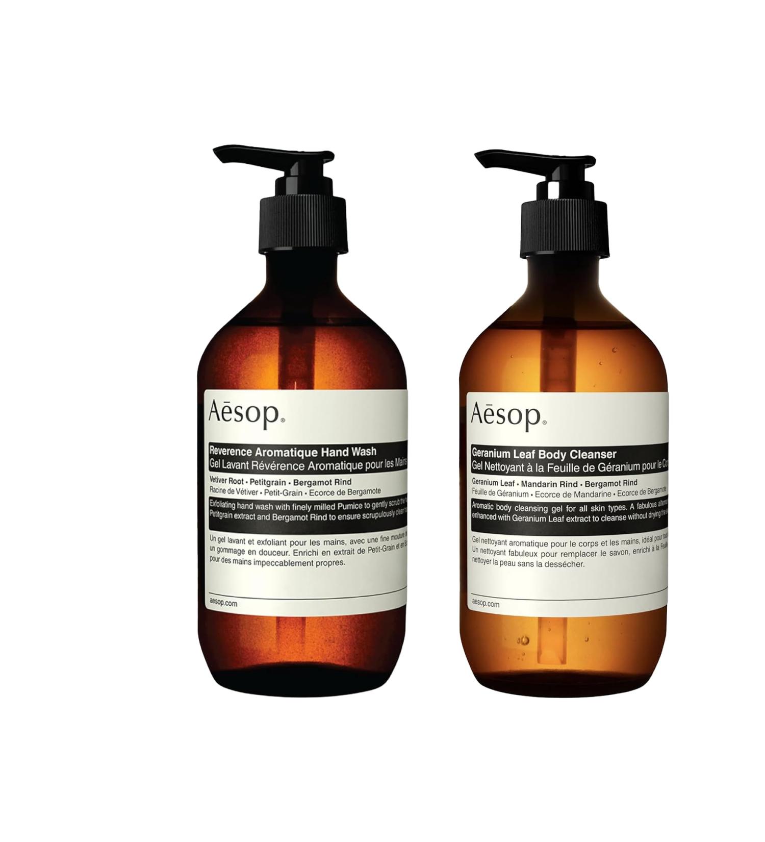 Aesop Reverence Aromatique Hand Wash & Geranium Leaf Body Cleanser | Non-Drying Hand & Body Set | 16.9 oz each - Buy Online on GoSupps.com