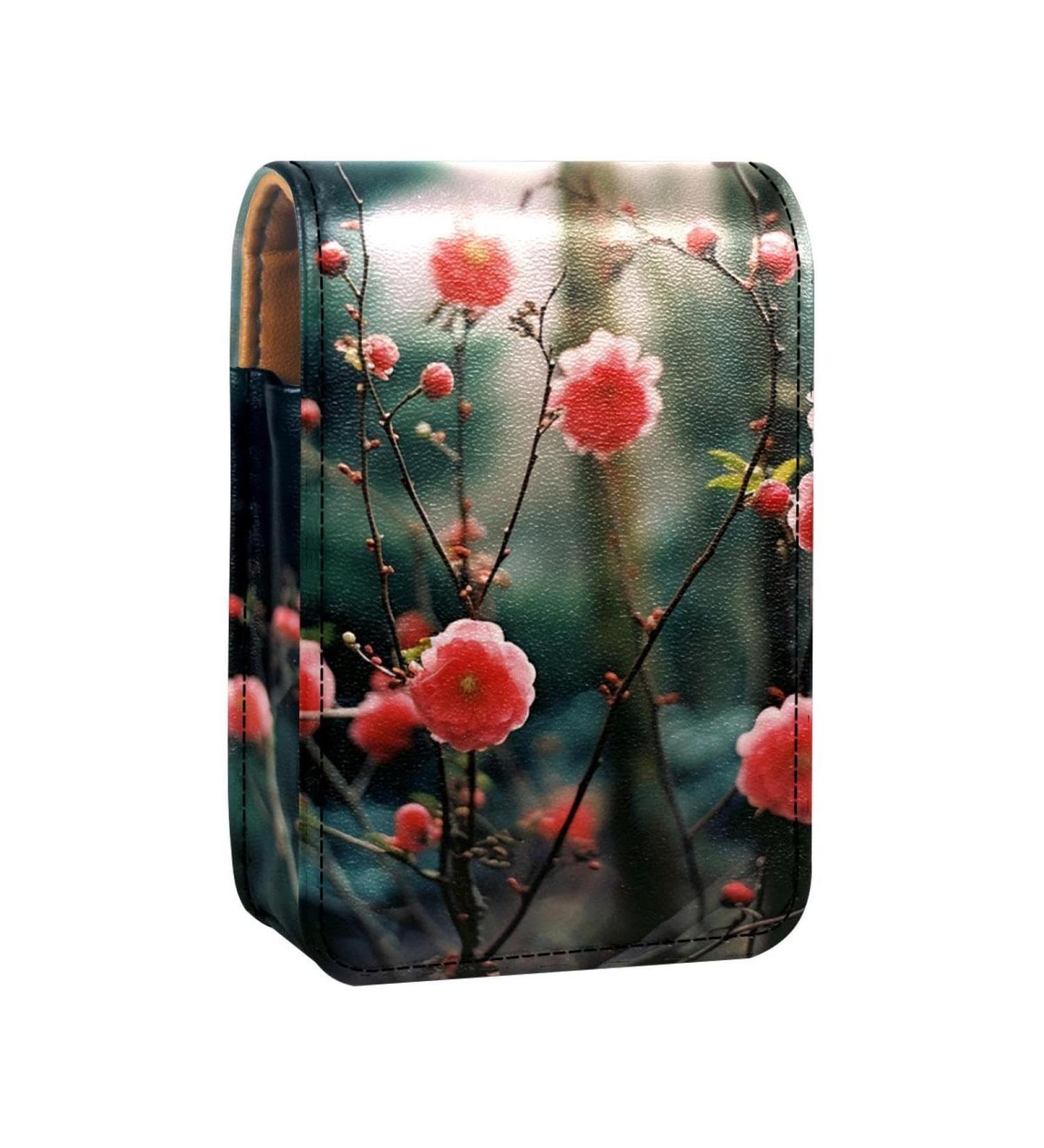 Travel Lipstick Organizer Case - Portable Makeup Bag with Mirror in Blossom Pink | Perfect for International Shipping - Buy Online on GoSupps.com
