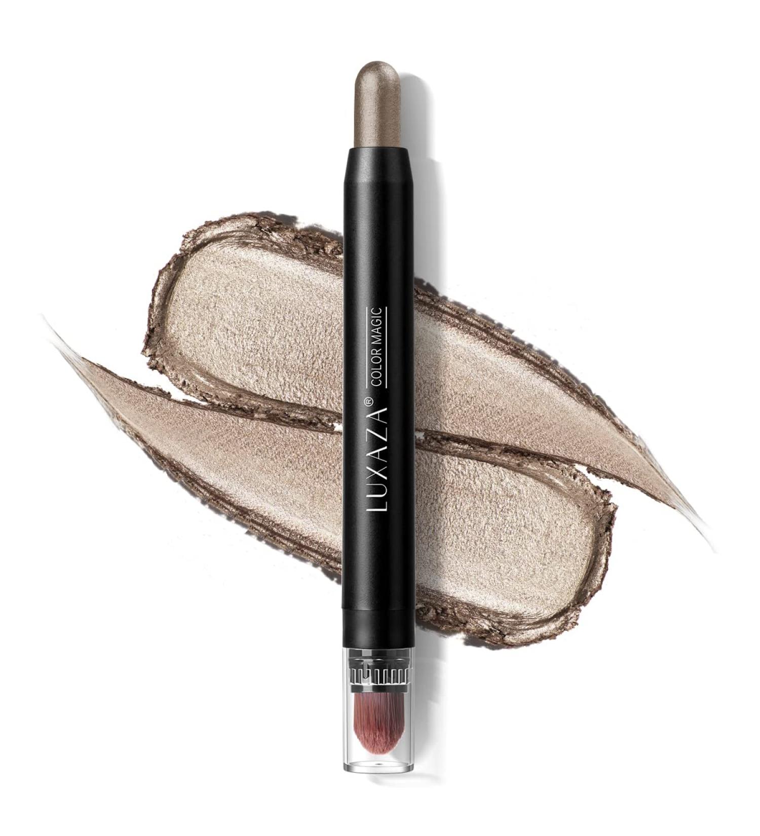LUXAZA Smoky Gray Brown Eyeshadow Stick - Waterproof Creamy Metallic Pencil Crayon - Buy Online on GoSupps.com