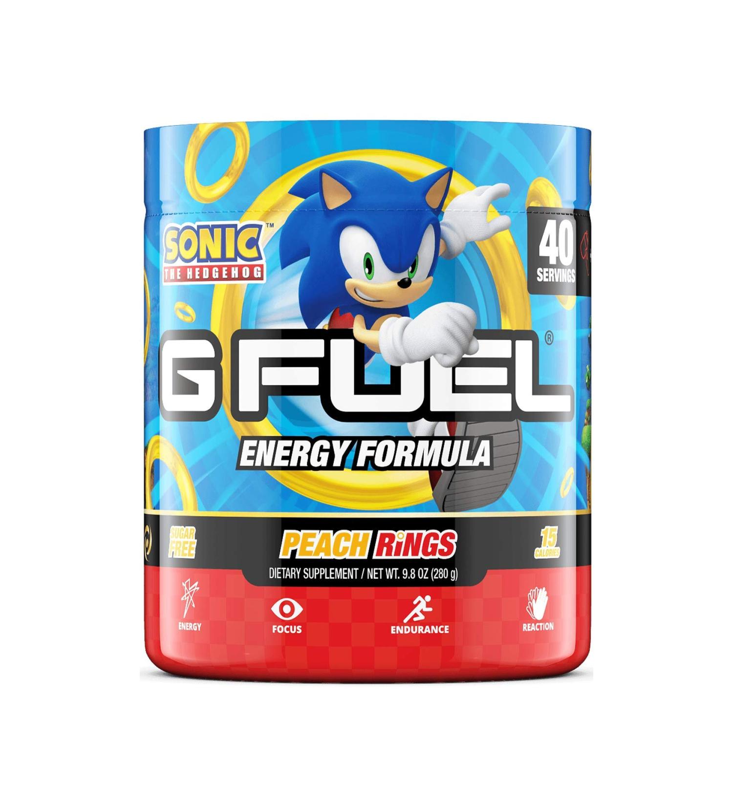 G Fuel Sonic's Peach Rings Elite Energy Powder, 9.8 oz (40 Servings)