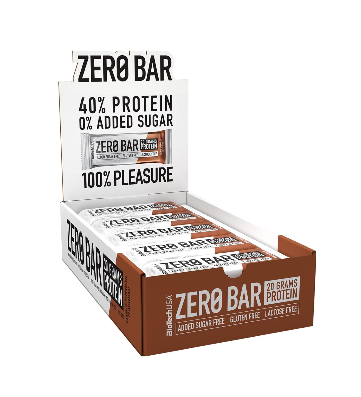 Buy Biotechusa Zero Bar Protein Snack - Sugar & Lactose-Free Crispy Texture Delicious Double Chocolate Flavors - Ideal for Diets & Workouts (20x50g) - Buy Online on GoSupps.com