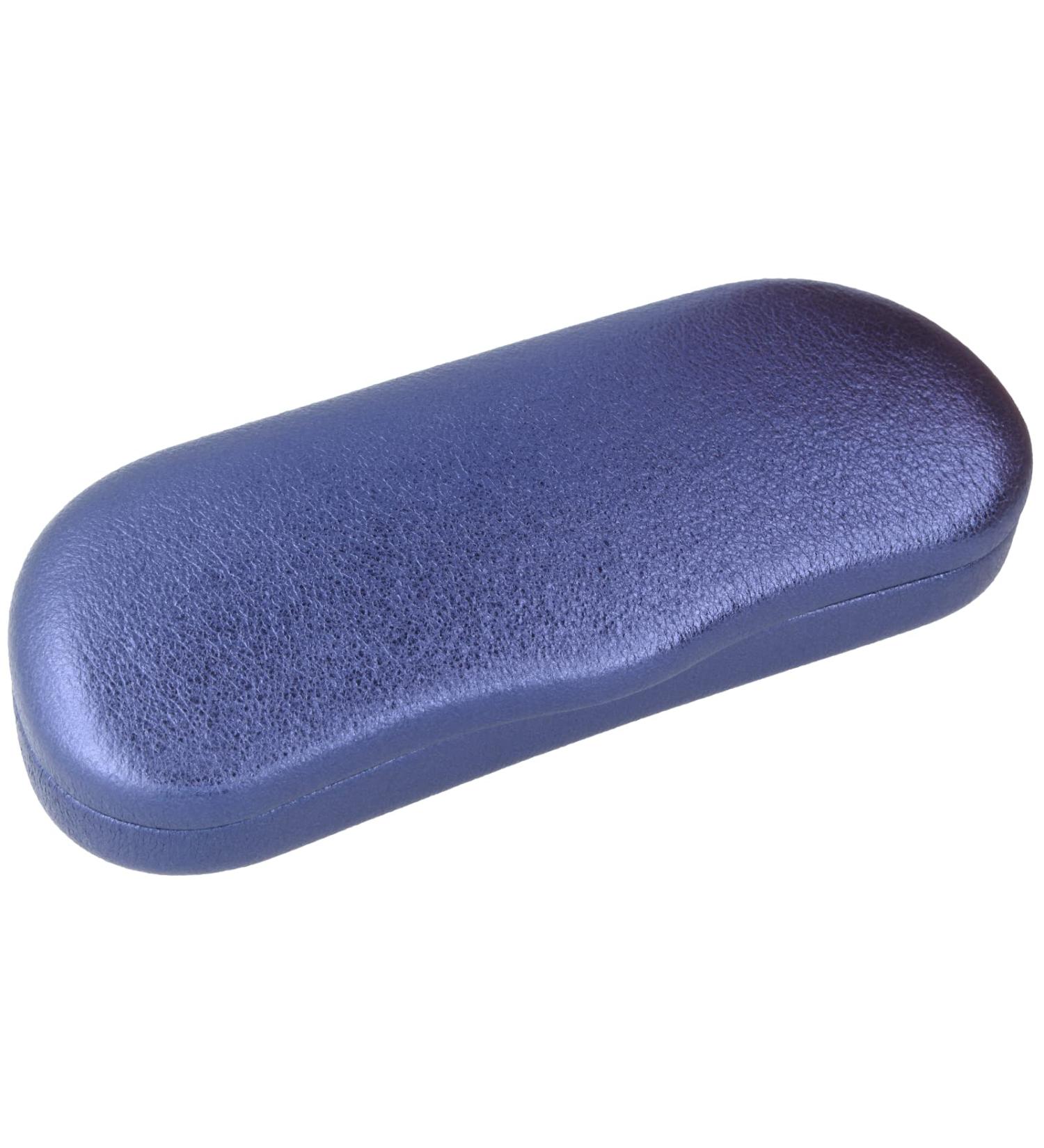 Elegant hard case SHOWGIRL with eye-catching faux leather cover in shiny metal look in dark blue