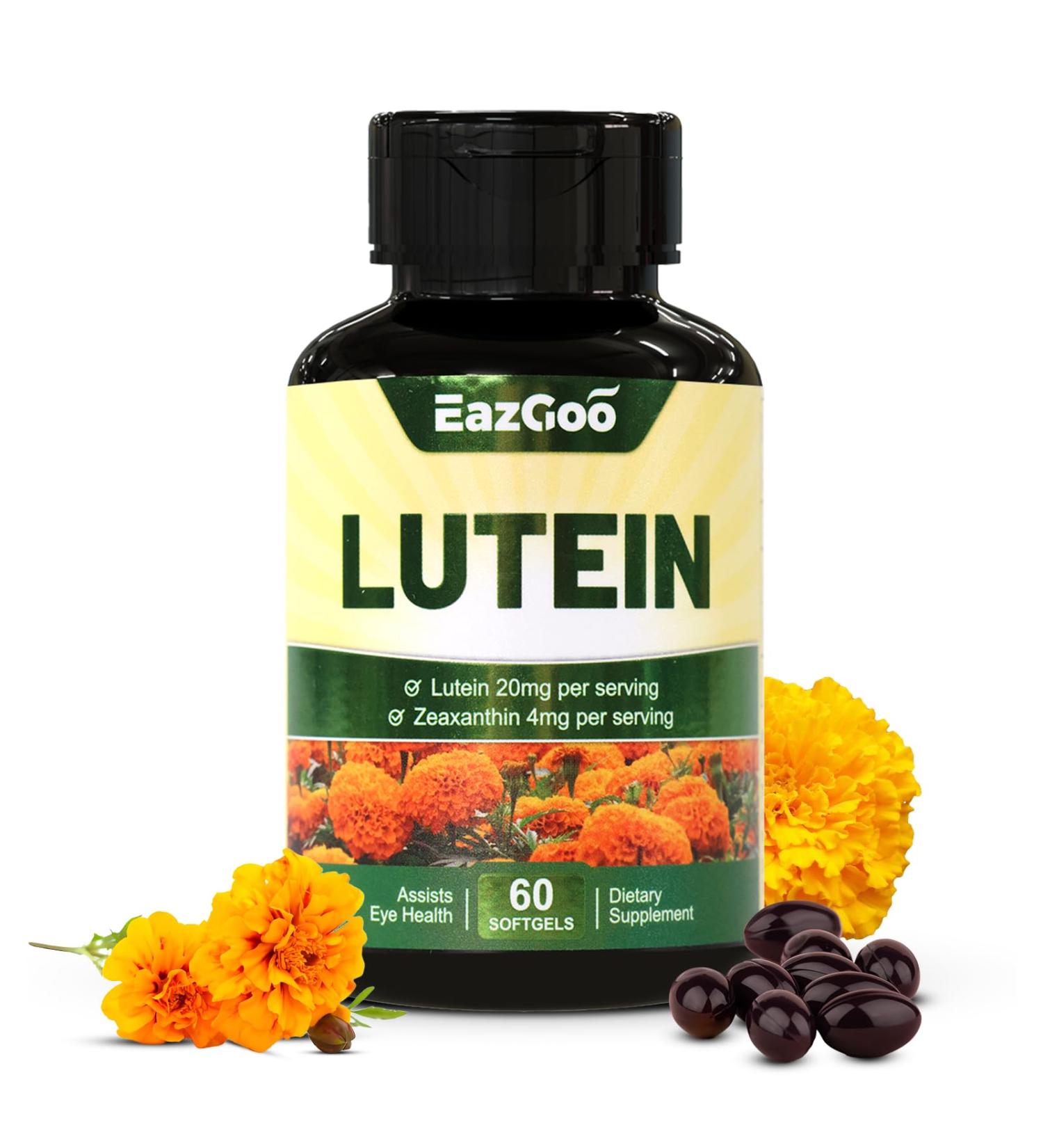 Lutein for Eyes Lutein 20mg Lutein and Zeaxanthin Supplements Eye Supplements Eyestrain Relief & Support Vision Health Vegan 60 Softgels 1 Count (Pack of 60) - Buy Online on GoSupps.com