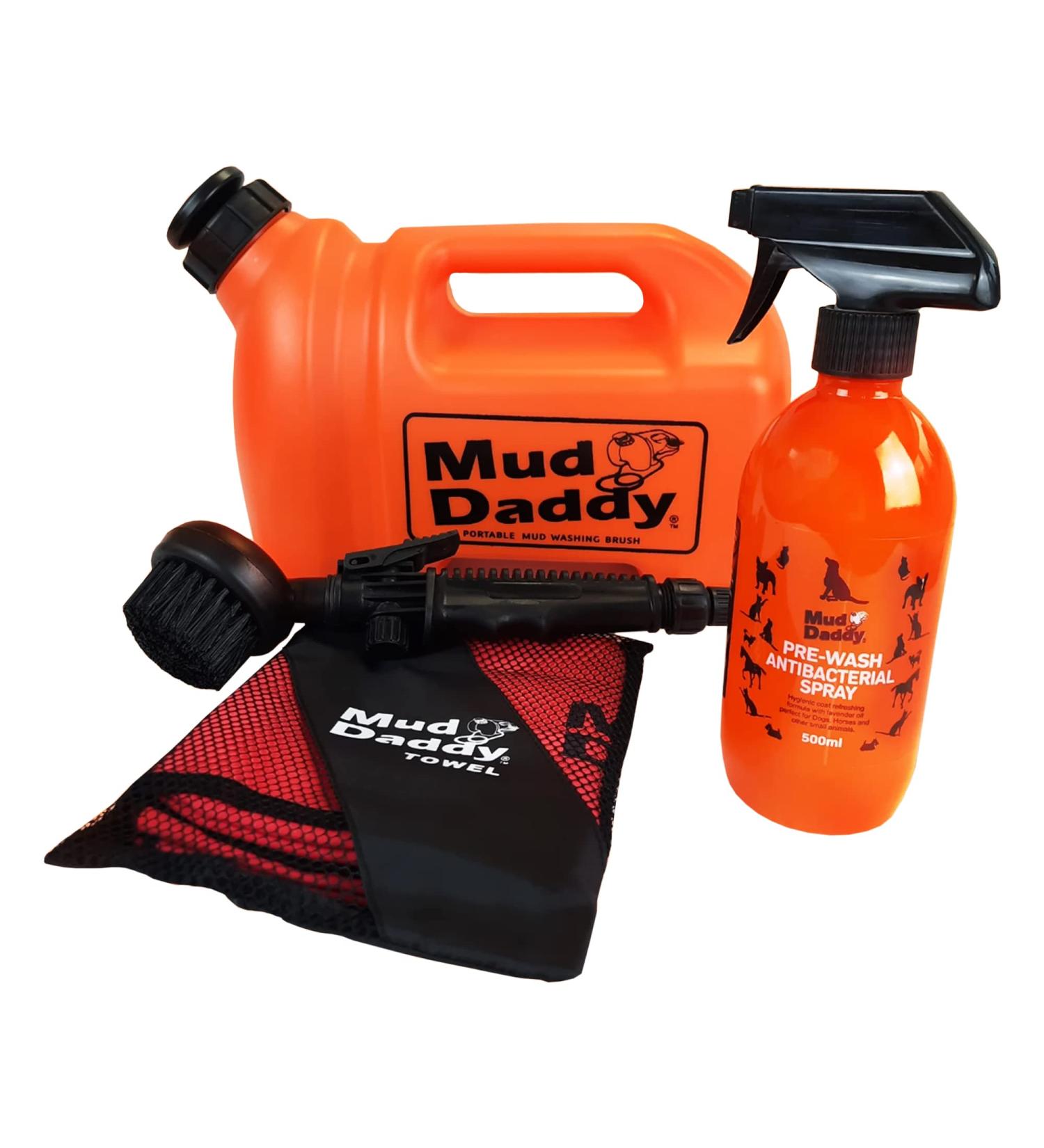 Mud Daddy Starter Bundle 5L Orange Portable Pet Washing Device with 500ml Prewash Spray - Ideal for Dogs, Horses, and Small Animals - Buy Online on GoSupps.com