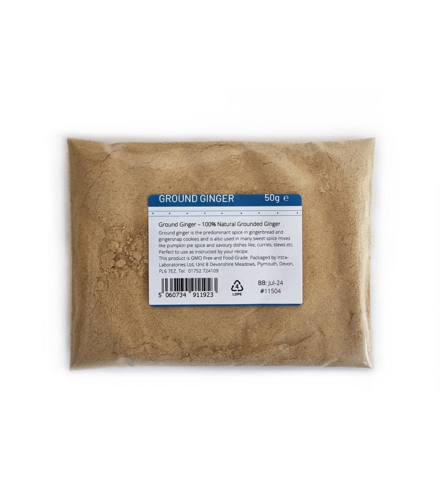 Premium Quality 50g Ground Ginger - 100% Pure Ingredients - Premium Food Grade - Buy Online on GoSupps.com