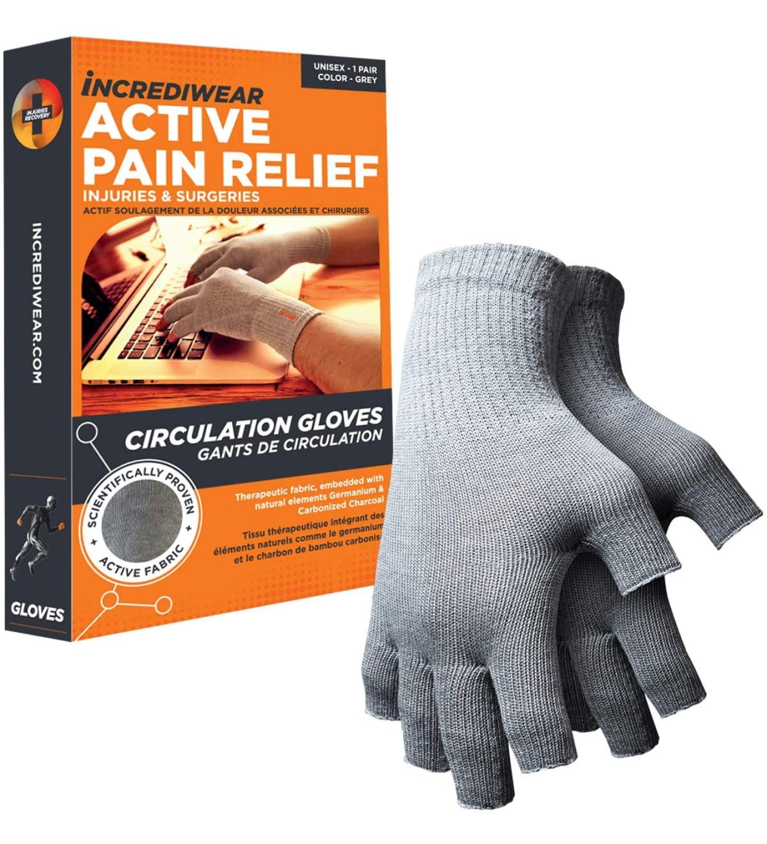 Incrediwear Fingerless Arthritis Gloves - Grey Large (1 Pair) - Buy Online on GoSupps.com