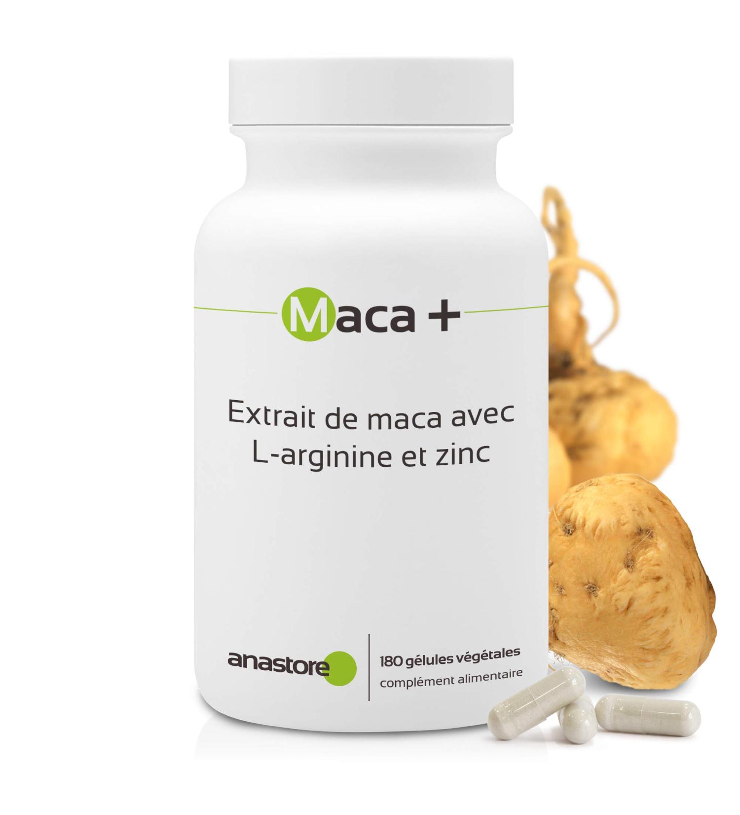 Maca + Arginine and Zinc * 461 mg / 180 capsules * Satisfied or Refunded Guarantee * Made in France - Buy Online on GoSupps.com