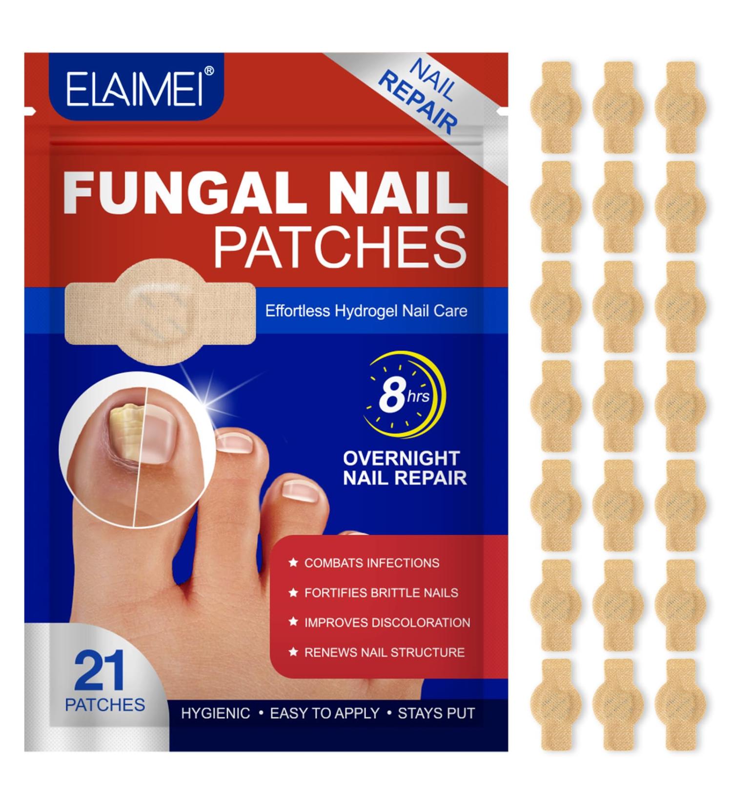 21pcs Patches D'Ongles Fongiques Nettoyage De Champignons D'Ongles Des Orteils Force Suppl Mentaire 8 Heures R Paration D'Ongles De Nuit Soins D'Ongles Sans Effort Et R Paration Pour Ongles Endommag  - Buy Online on GoSupps.com