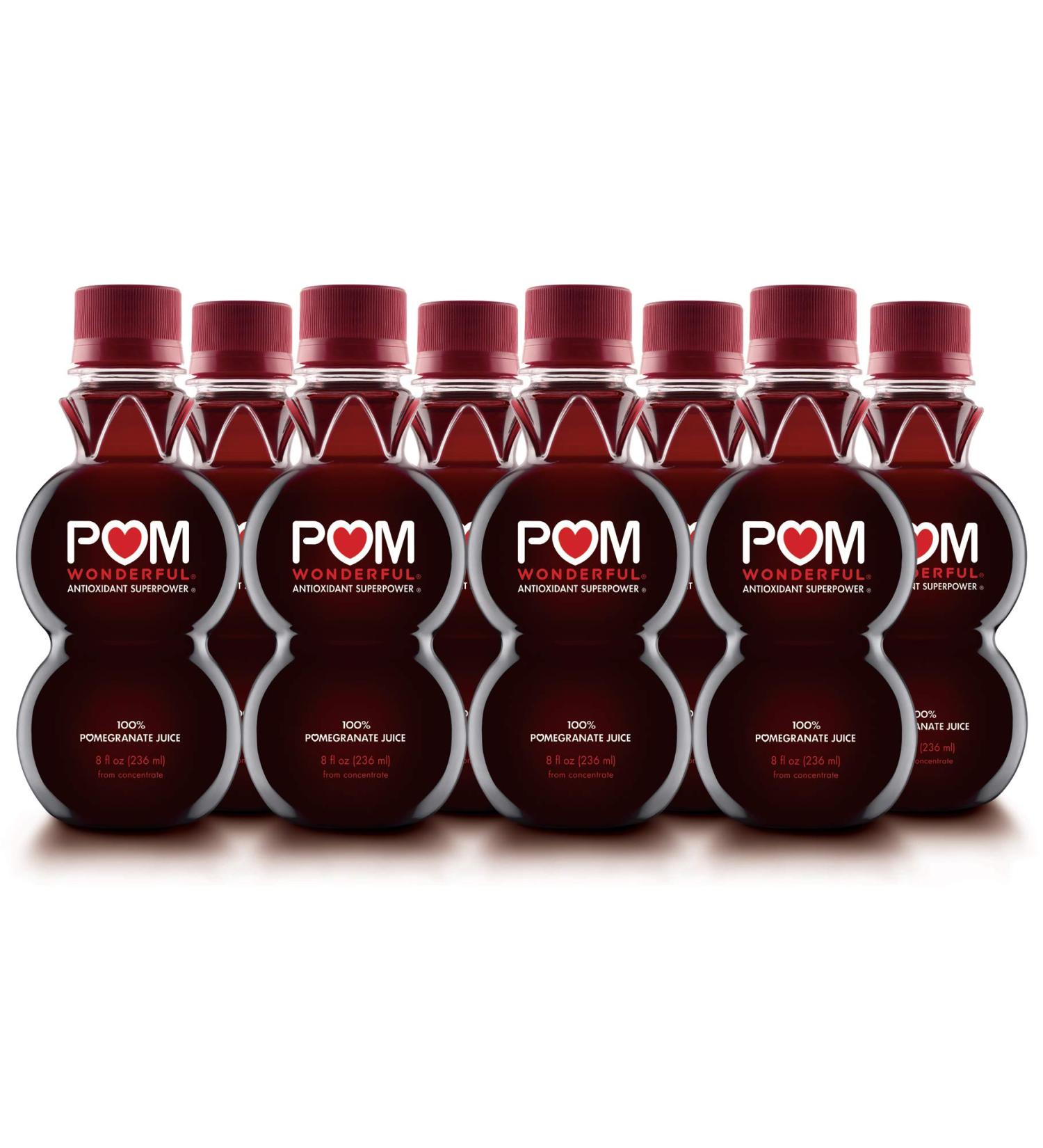 POM Wonderful 100% Pomegranate Juice 8 fl oz - Pack of 8 | Pure and Delicious - Buy Online on GoSupps.com