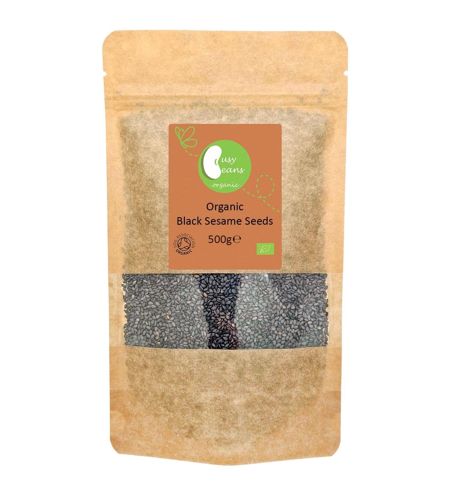 Organic Black Sesame Seeds - Certified Organic - by Busy Beans Organic (500g) - Buy Online on GoSupps.com