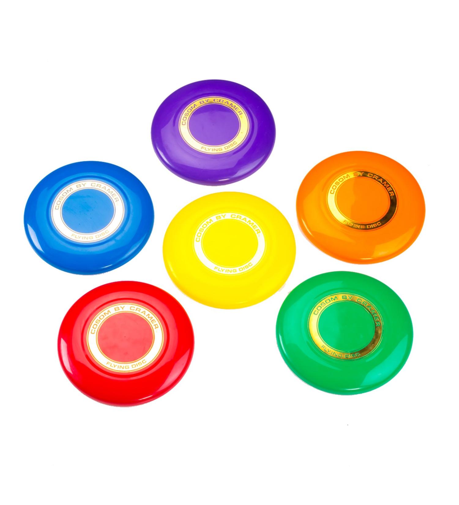 Cosom Flying Discs, Flying Sports Disc for Kids, Outdoor Activities for Kids, Party Games for Children, Easy Catching Disc, Accurate Throwing, 9" Diameter, 109 gram, Set of (6) Colors