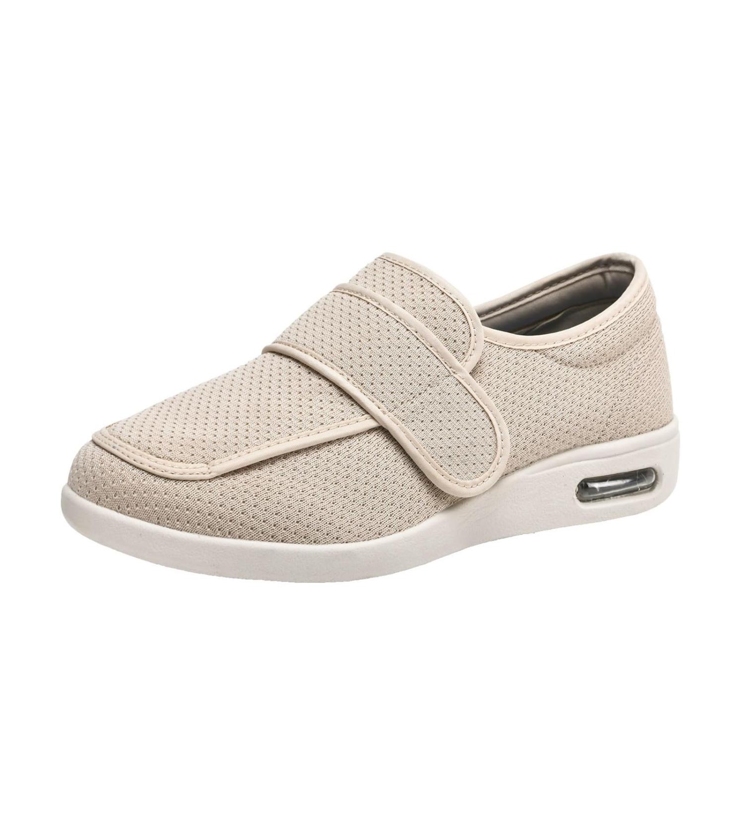 Men's Double Extra Wide Slip Resistant Adjustable Diabetic Shoes | Support for Swollen Feet & Pain Relief | Elderly Edema Walking Shoes - Beige 9 - Buy Online on GoSupps.com
