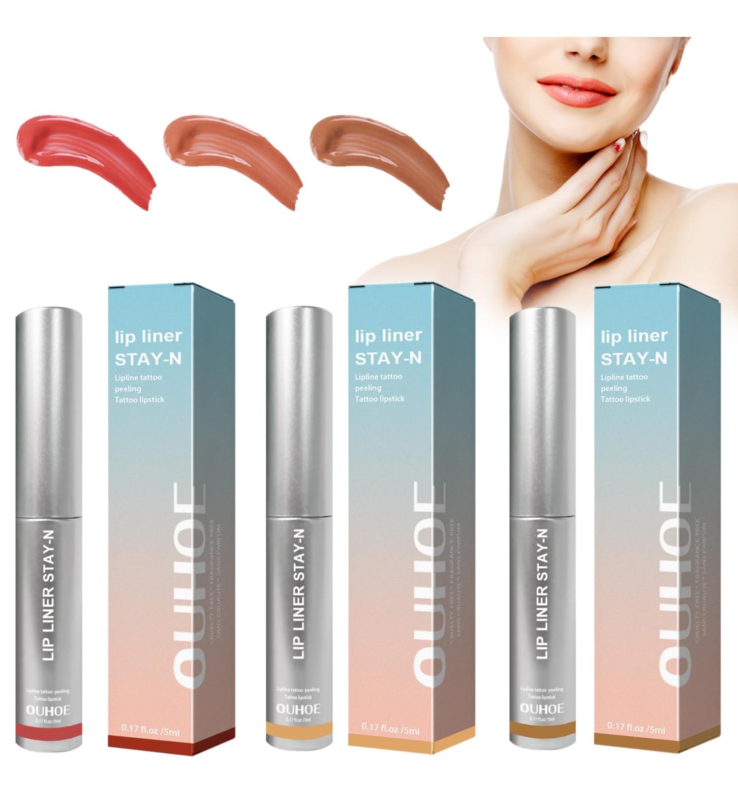 Removable Lip Pencil Peelable Lip Pencil Lip Contour Pencil Removable Waterproof Lip Pencil Plump Lip Liner Long Lasting for Plumped Lips Not Easy to Fade (3 Colors) - Buy Online on GoSupps.com