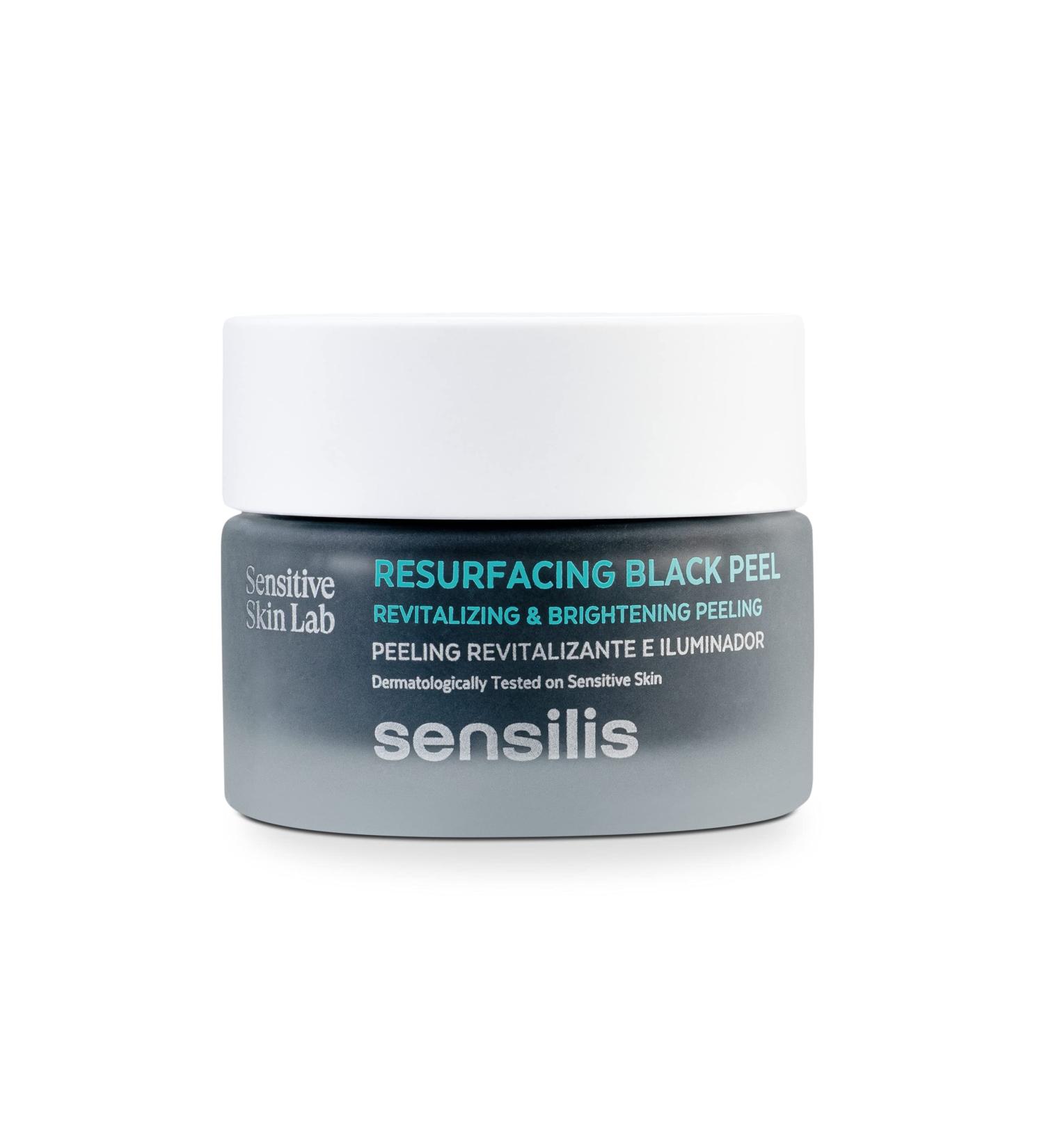 Sensilis Resurfacing Black Peel Scrub Exfoliating Physical Peel with Activated Carbon & Vitamin C | Dead Skin Cell Remover for All Skin Types | Ocean Respect 50g - Buy Online on GoSupps.com