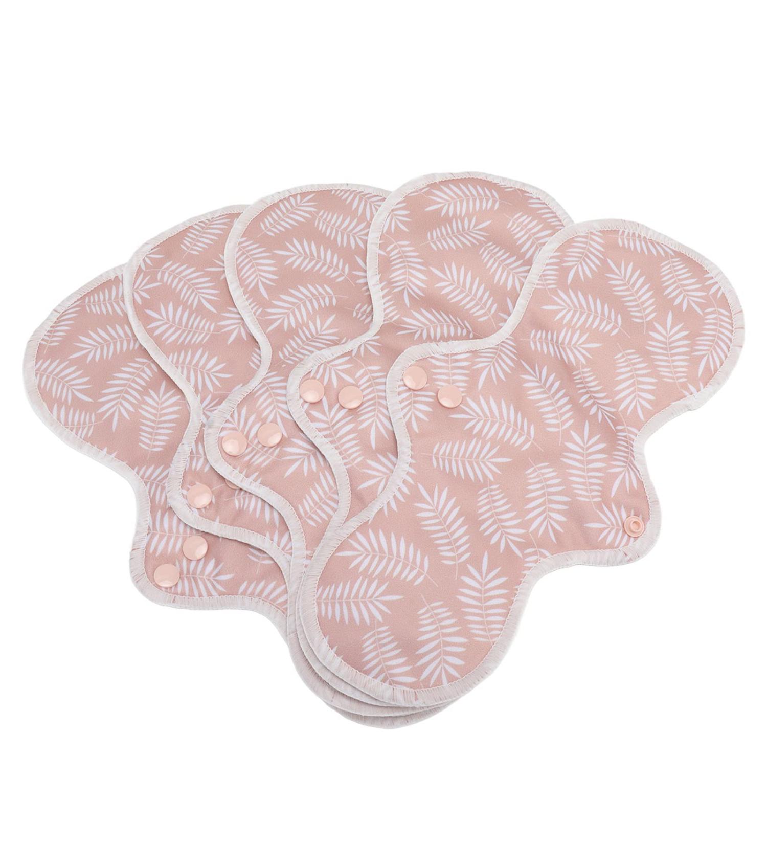 5pcs Washable Bamboo Fiber Menstrual Pads | Reusable & Absorbent | Skin-Friendly | Pink Color - Buy Online on GoSupps.com