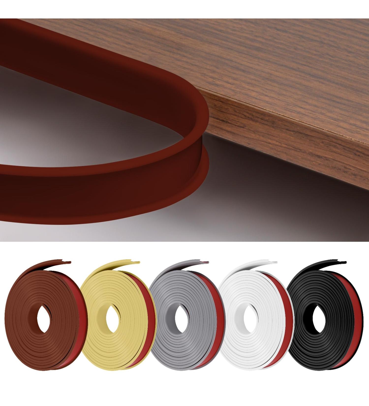 flintronic 3m*20mm U-Shape Flexible Furniture Edge Banding Baby Safty Baby Edge Protector Self Adhesive TPE Wood Edging Tape DIY Furniture Edge Trim for Table Cabinet Furniture Restoration Brown 3m*20mm - Buy Online on GoSupps.com