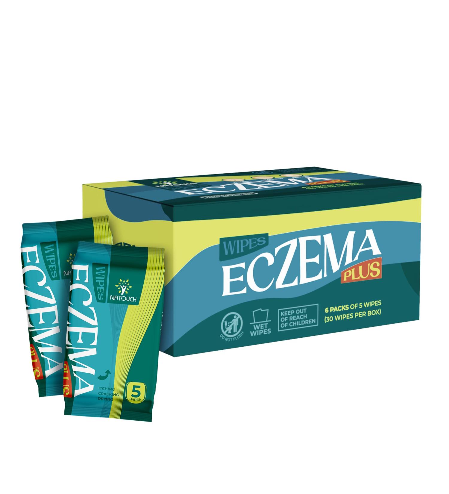 NATOUCH Eczema Wipes All-Natural Fast Acting Eczema Relief Instantly Soothes & Cools Itching cracking and drying Skin Protectant Organic Wipes - Buy Online on GoSupps.com