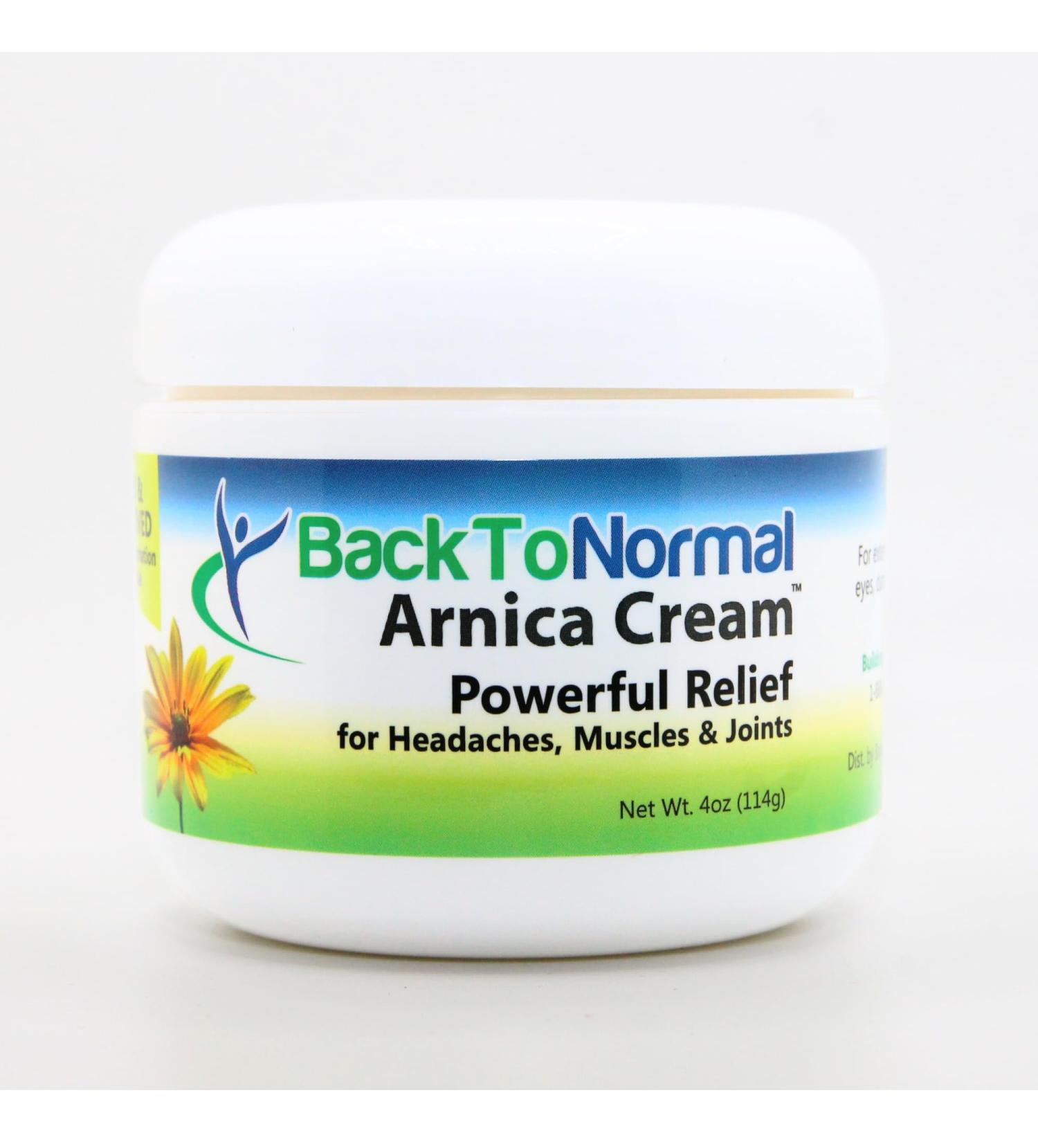 Back To Normal Extra Strength Arnica Cream - 4 Oz | FDA Registered Topical Analgesic for Joint & Muscle Relief - Shop Now - Buy Online on GoSupps.com