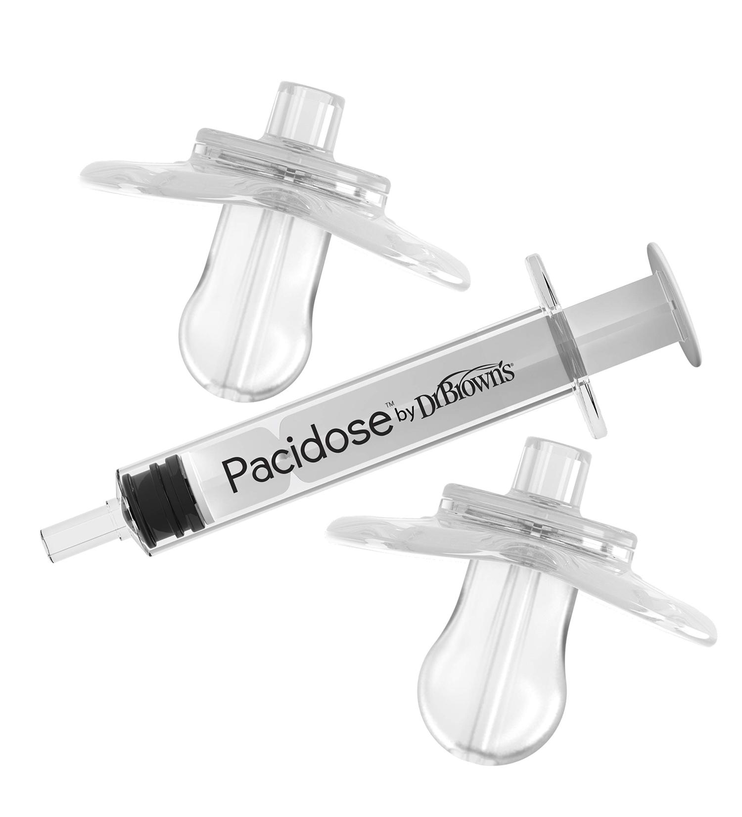 Dr. Brown's Pacidose: Pacifier & Liquid Medicine Dispenser with Oral Syringe - 0-6m & 6-18m - Buy Online on GoSupps.com